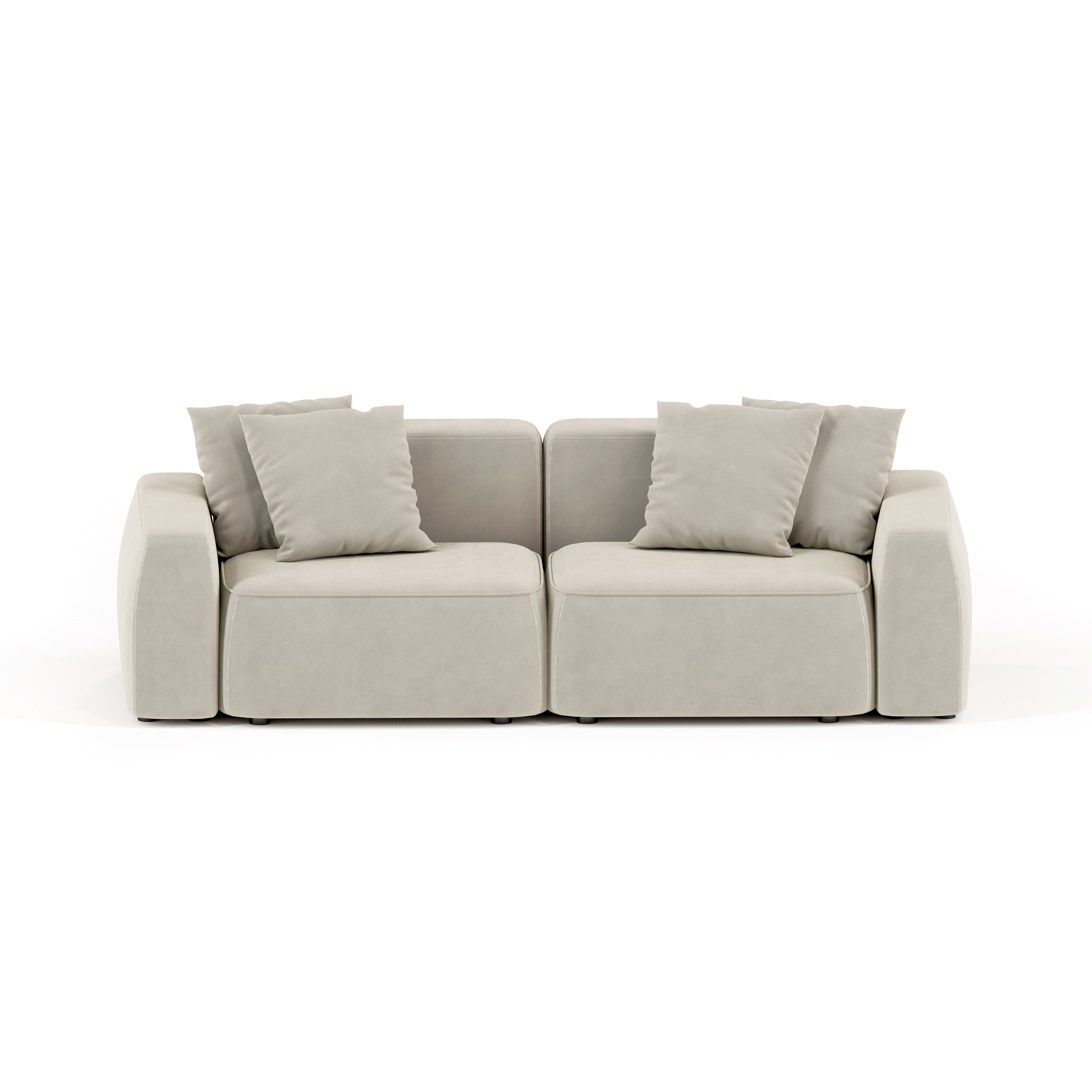 Изображение товара Диван Mebelroom Норд лофт велюр бежевый 260x74x100 см модульный