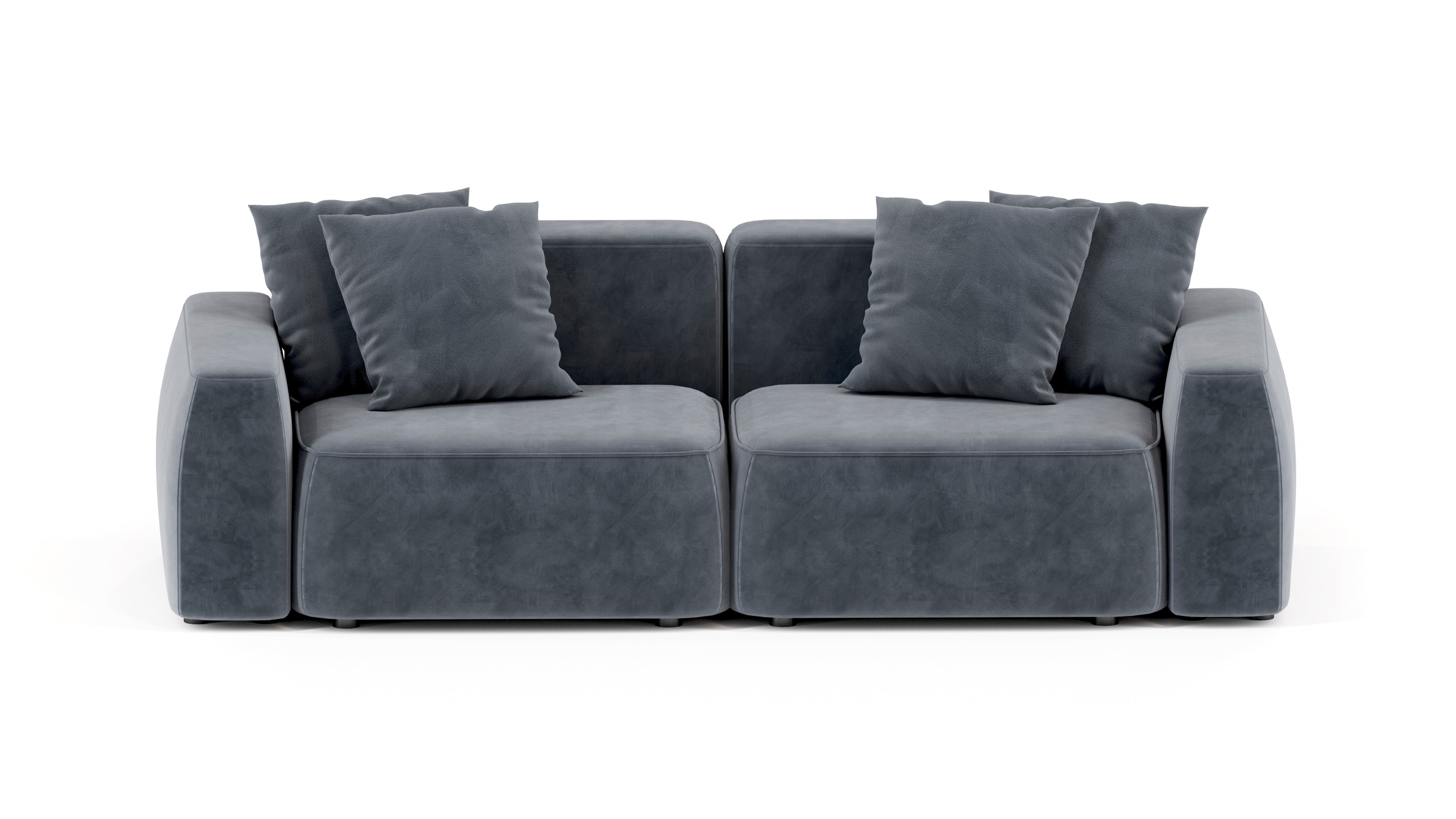 Изображение товара Диван Мебелроом Норд 260x74x100 см велюр серый современный модульный дизайн