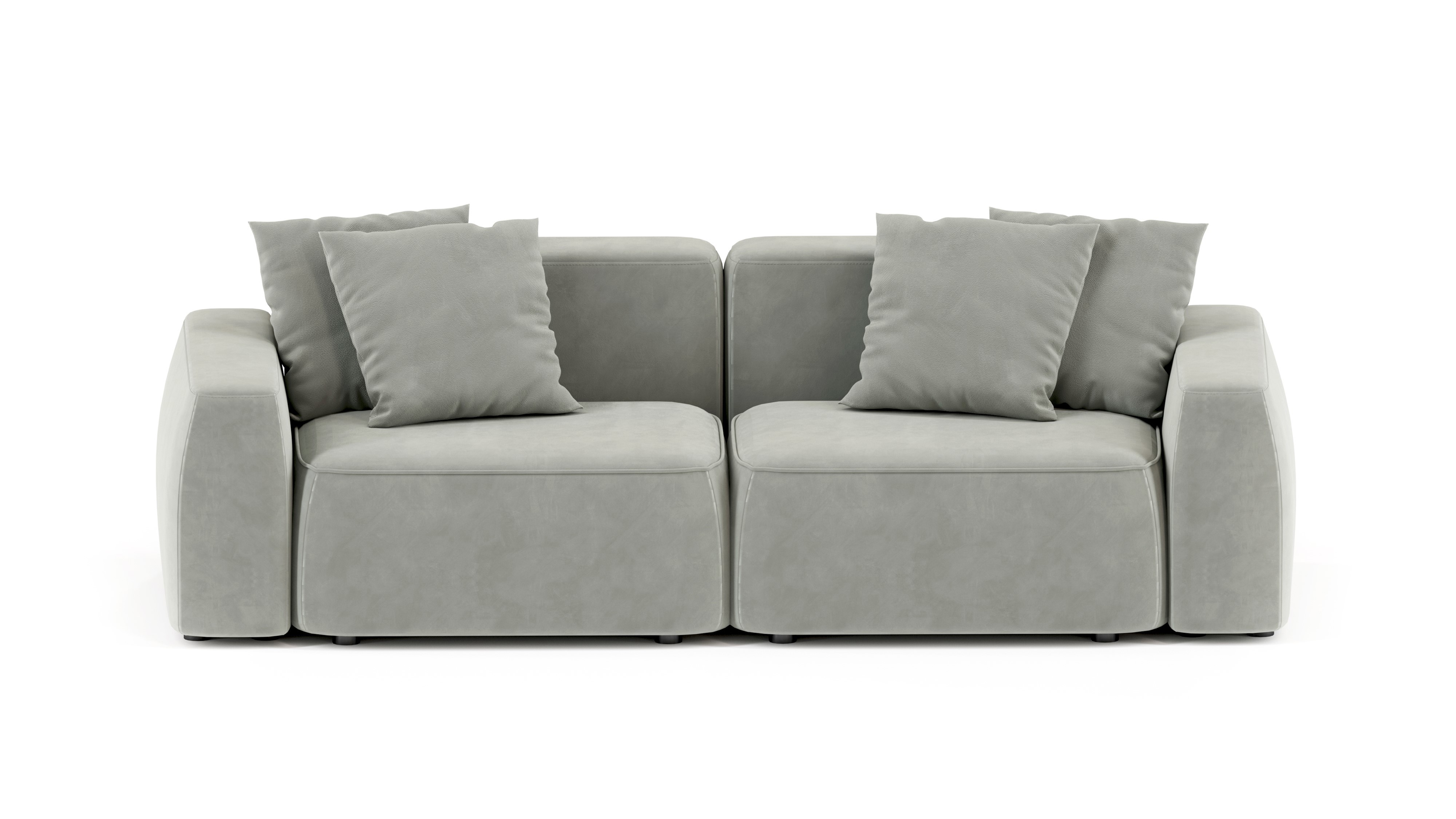 Изображение товара Модульный раскладной диван Mebelroom 260x74x100 велюр серый