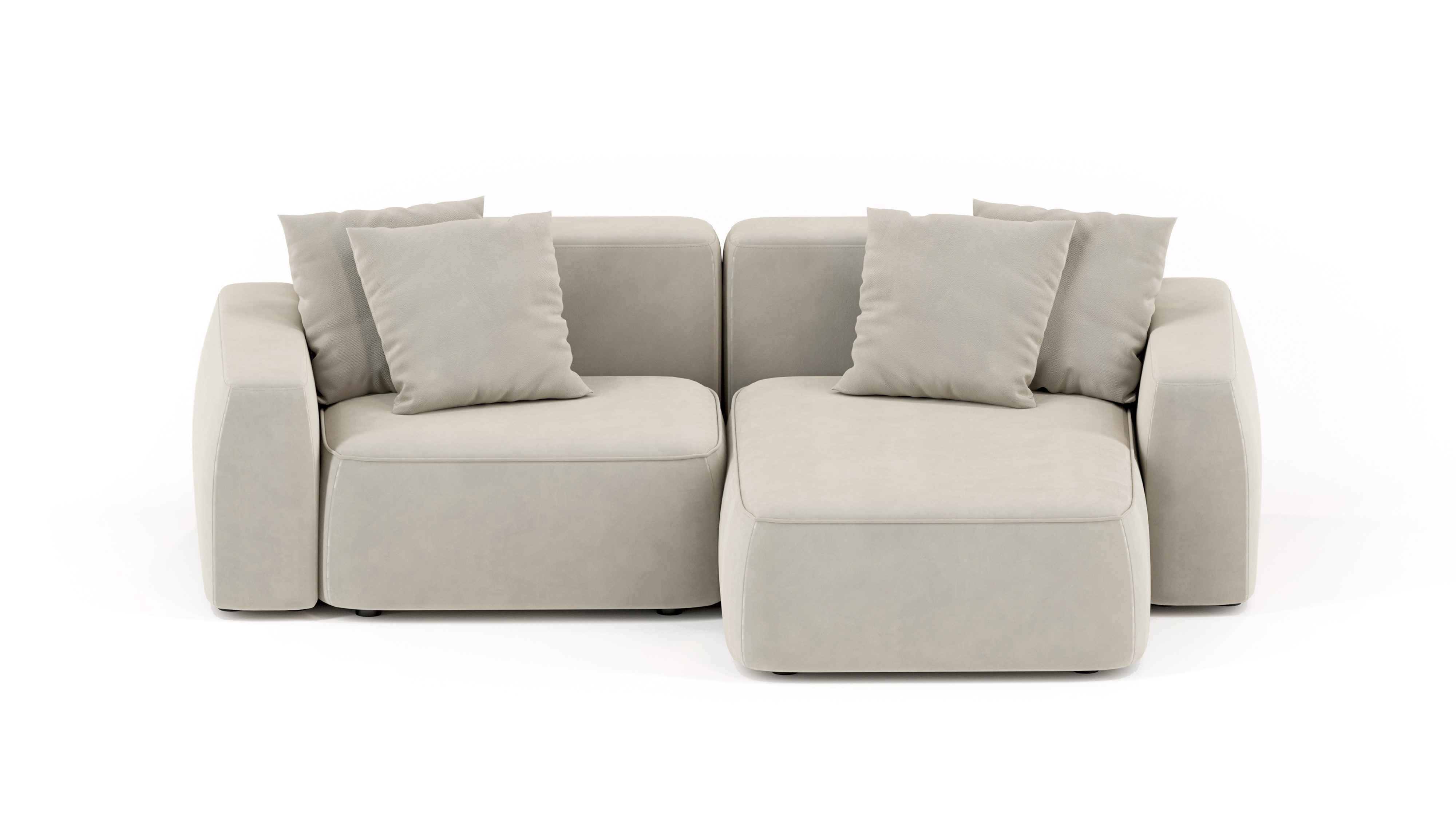 Изображение товара Диван Mebelroom Норд в стиле лофт 260x74x160 см велюр бежевый