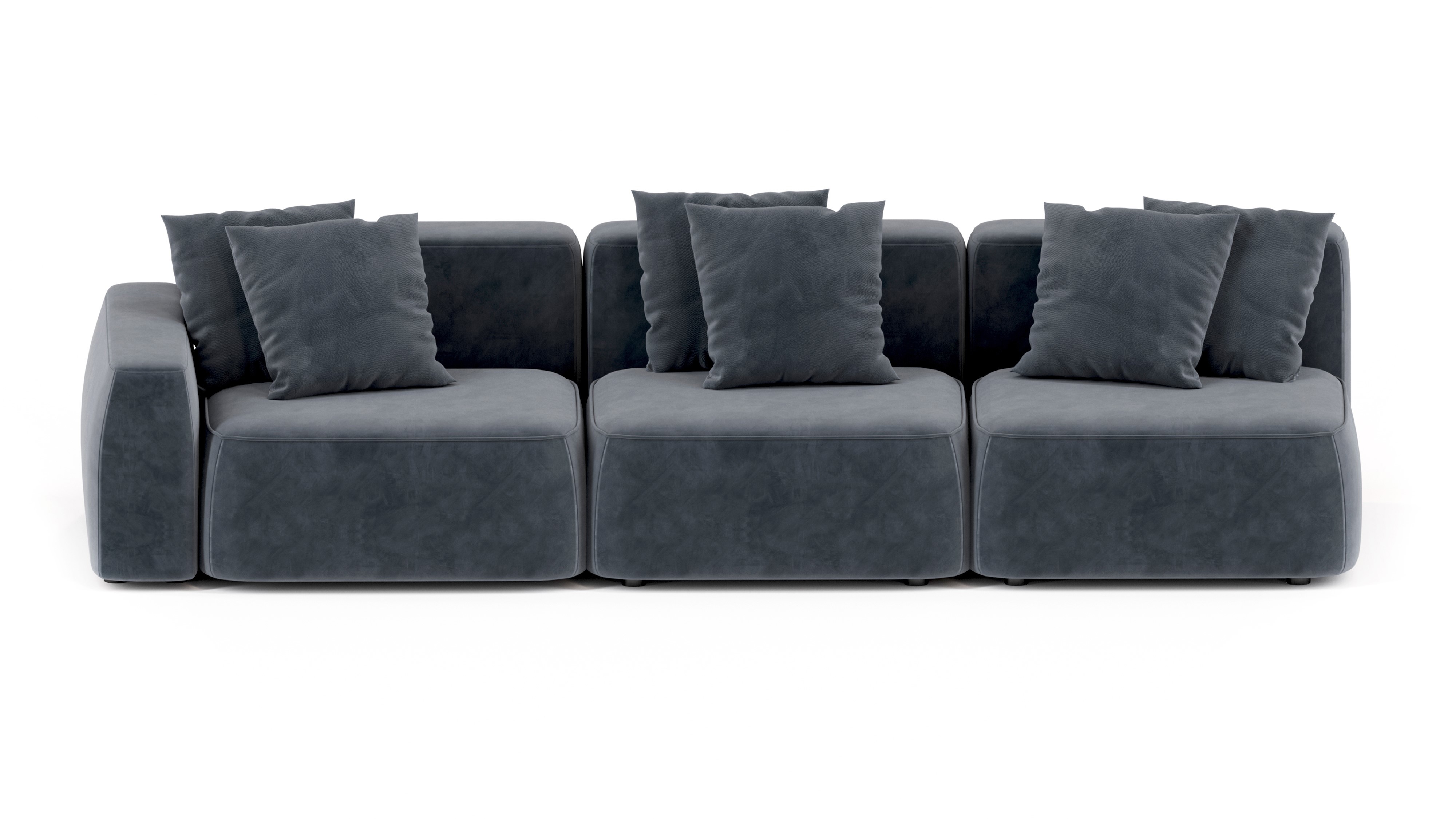 Изображение товара Диван модульный Норд Mebelroom 330x74x100 см велюр серый стиль лофт