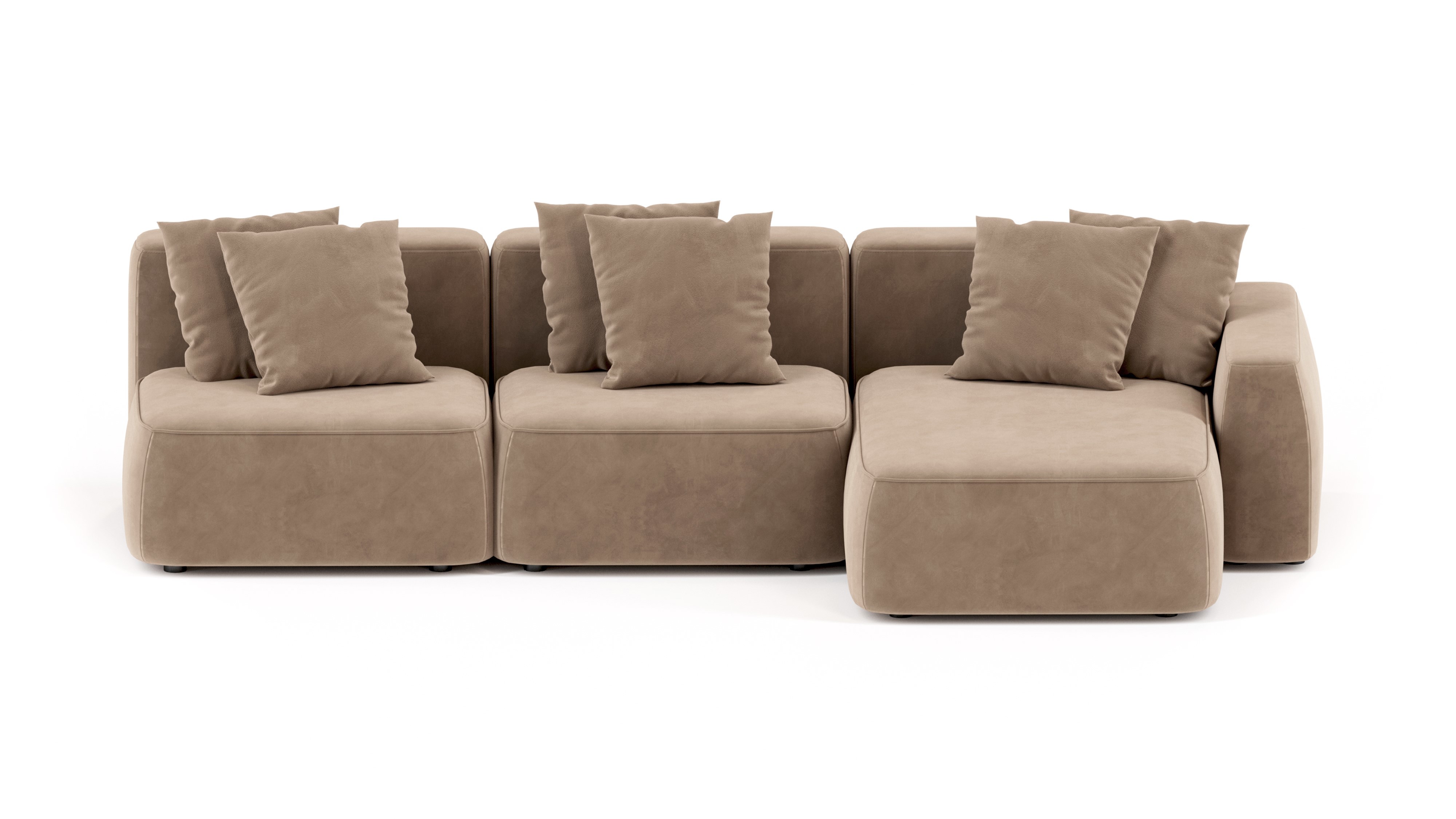 Изображение товара Модульный диван Mebelroom 330x74x160 см велюр коричневый стиль лофт