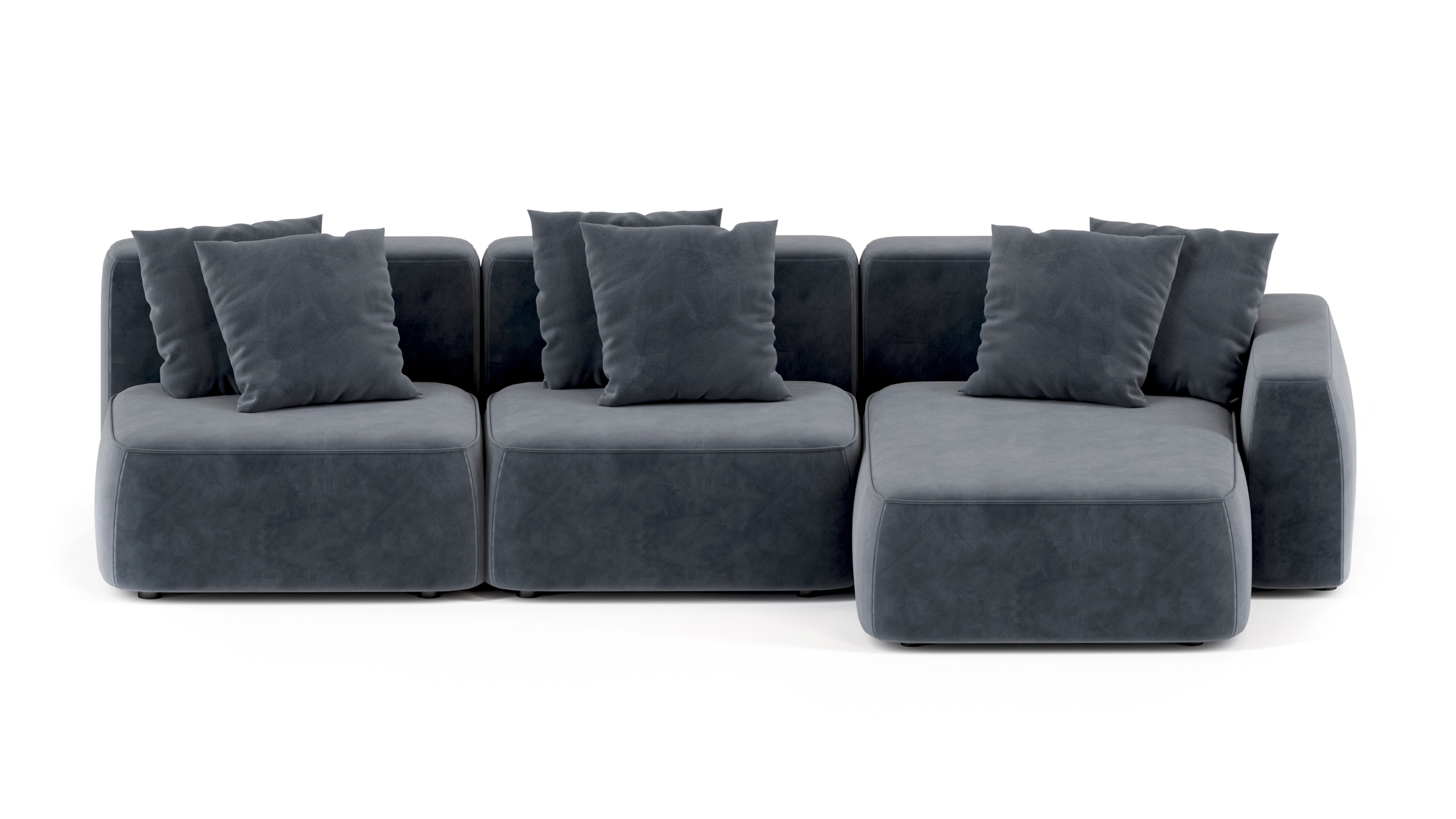 Изображение товара Диван Mebelroom Норд 330x74x160 см велюр серый универсальный модульный