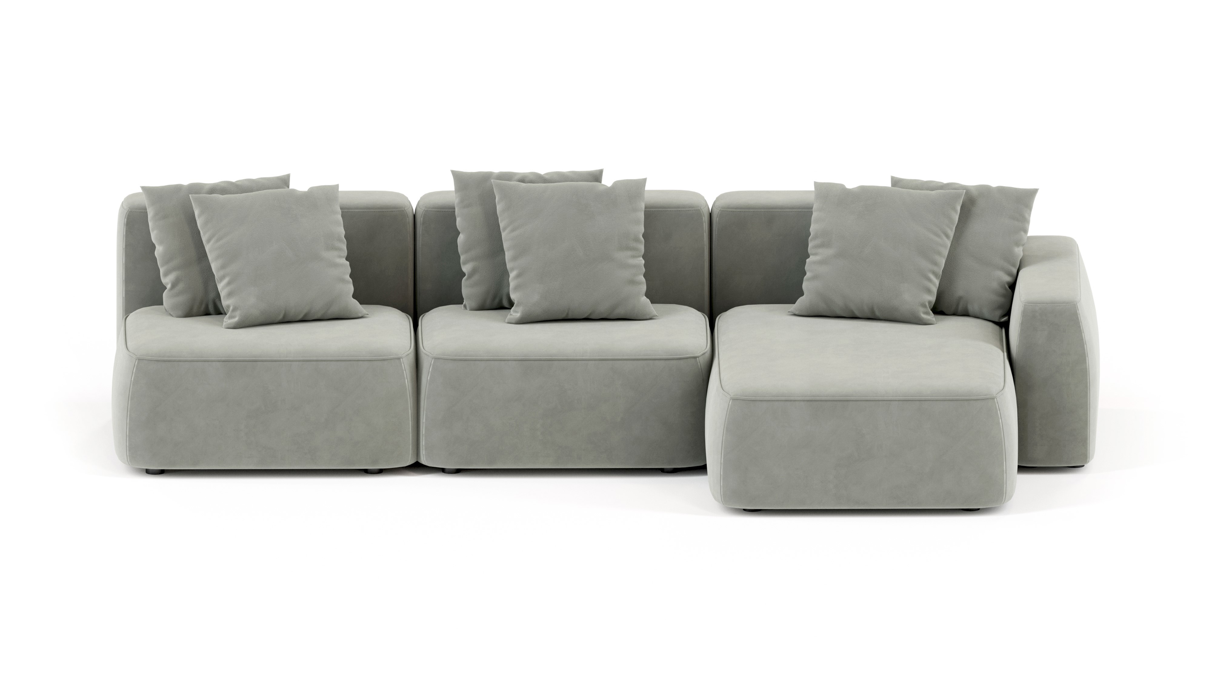 Изображение товара Диван Mebelroom Норд 330x74x160 см серый велюр