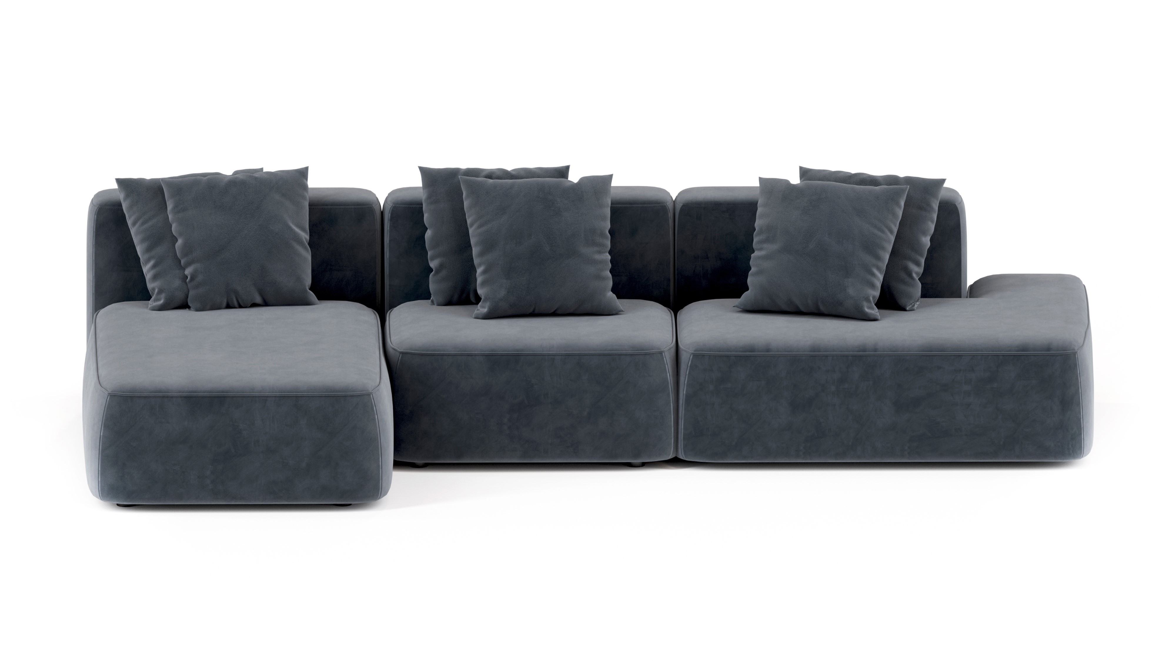 Изображение товара Угловой диван Mebelroom Норд 340x74x160 см велюр темно-серый современный дизайн