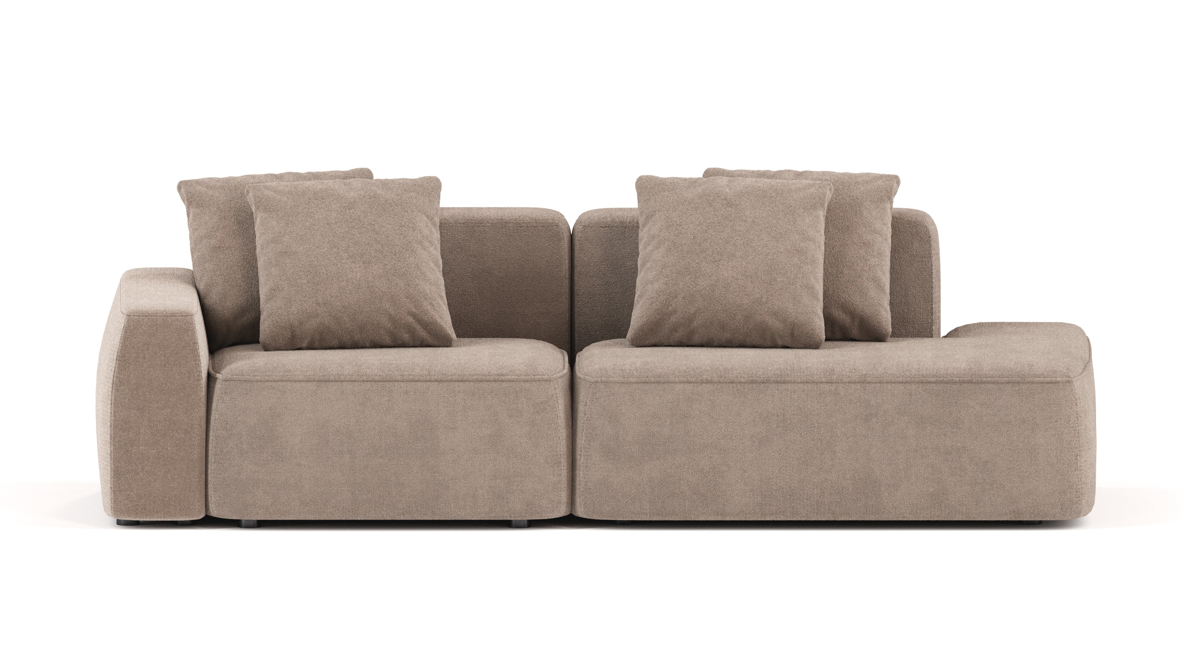 Изображение товара Диван Mebelroom Норд в стиле лофт 270x74x100 см велюр бежевый