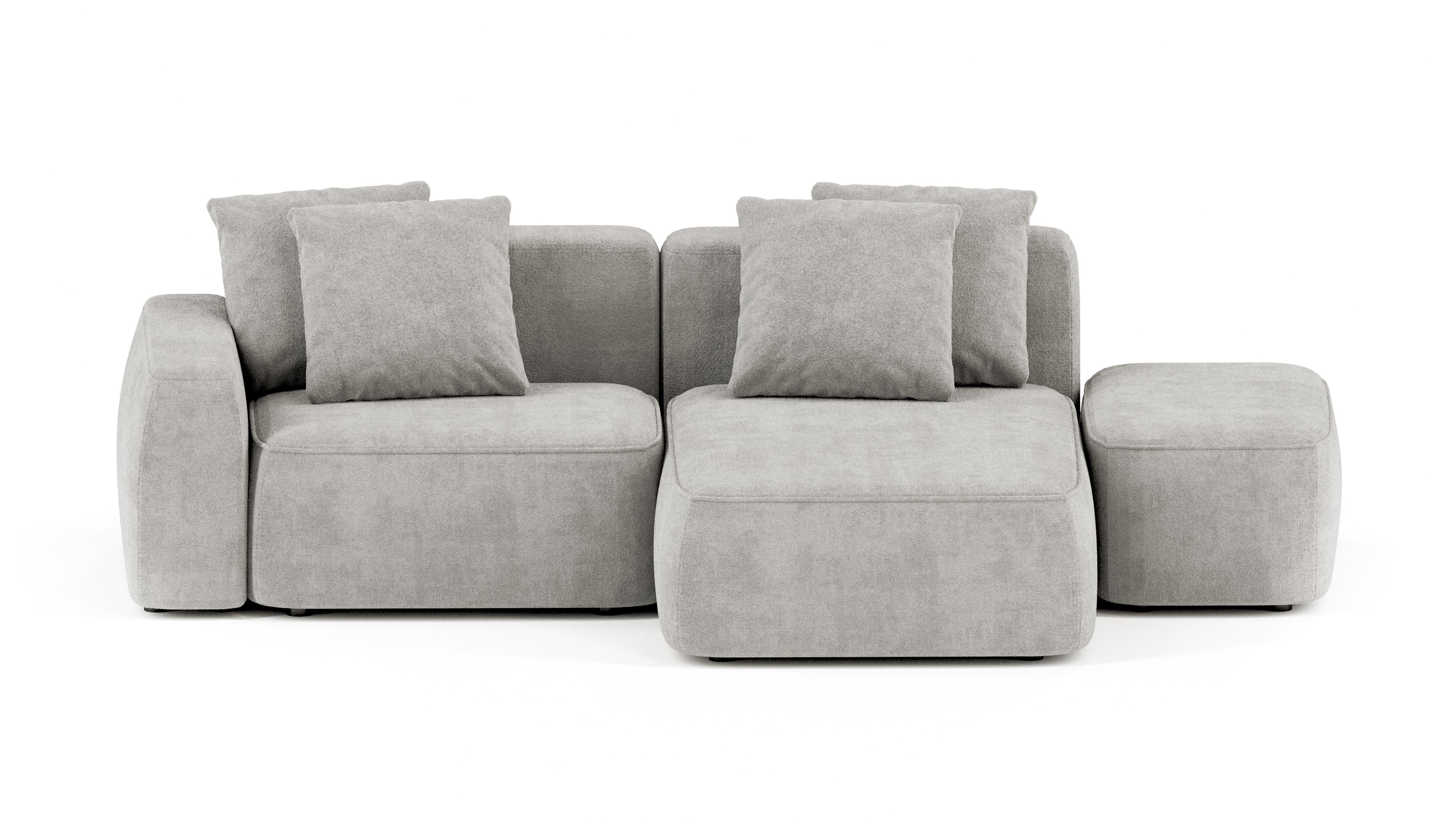 Изображение товара Диван угловой Mebelroom Норд 290x74x160 см велюр светло-серый