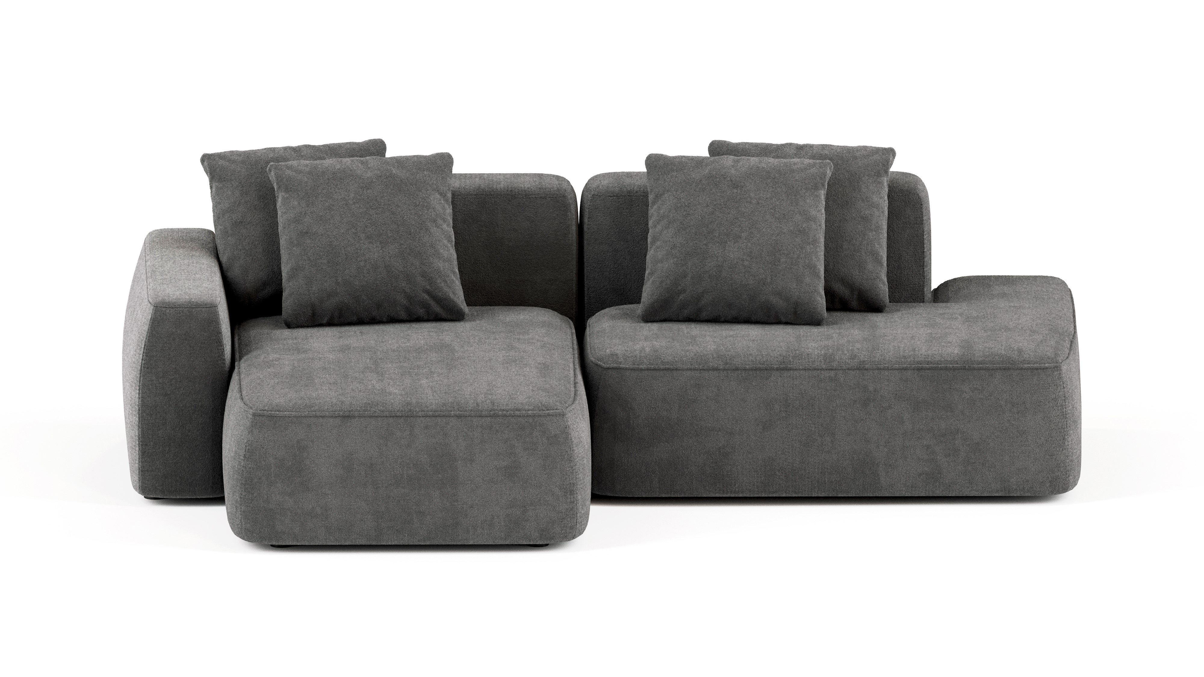 Изображение товара Диван Mebelroom Норд 270x74x160 см велюр серый стиль лофт модульный