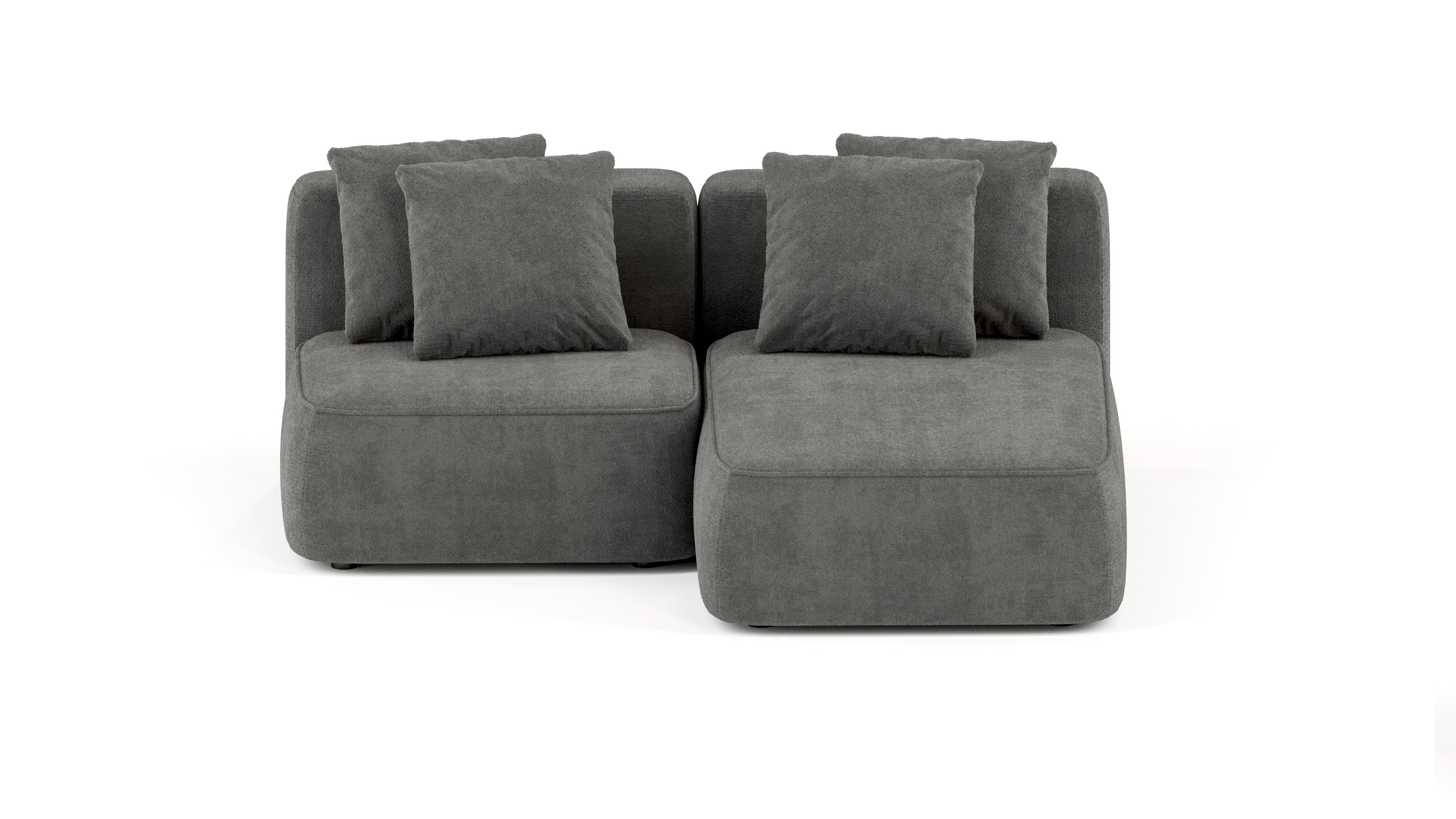 Изображение товара Диван Mebelroom Норд в стиле лофт 200x74x160 см велюр серый