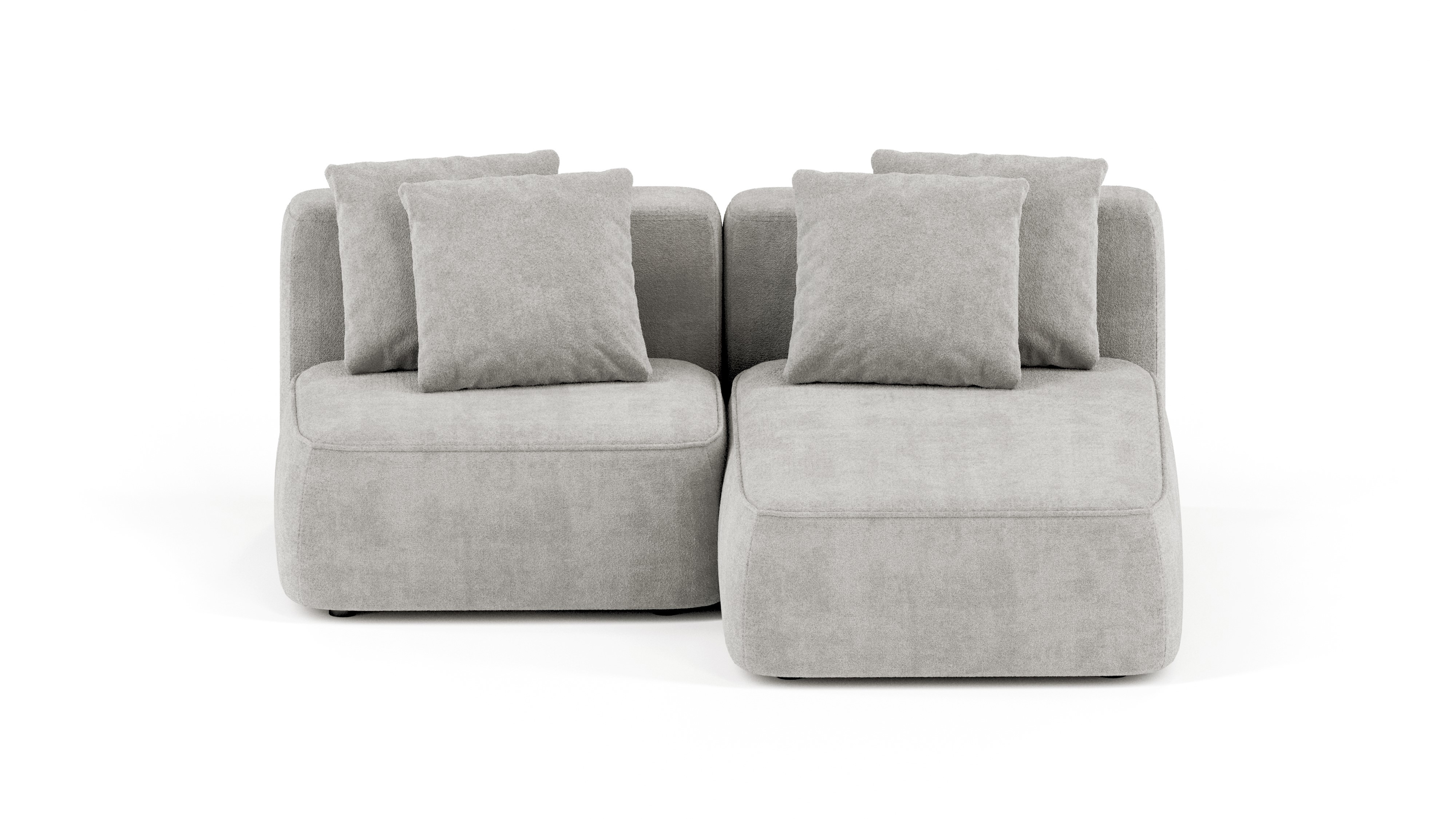 Изображение товара Модульный диван Mebelroom Норд в стиле лофт 200x74x160 см велюр серый