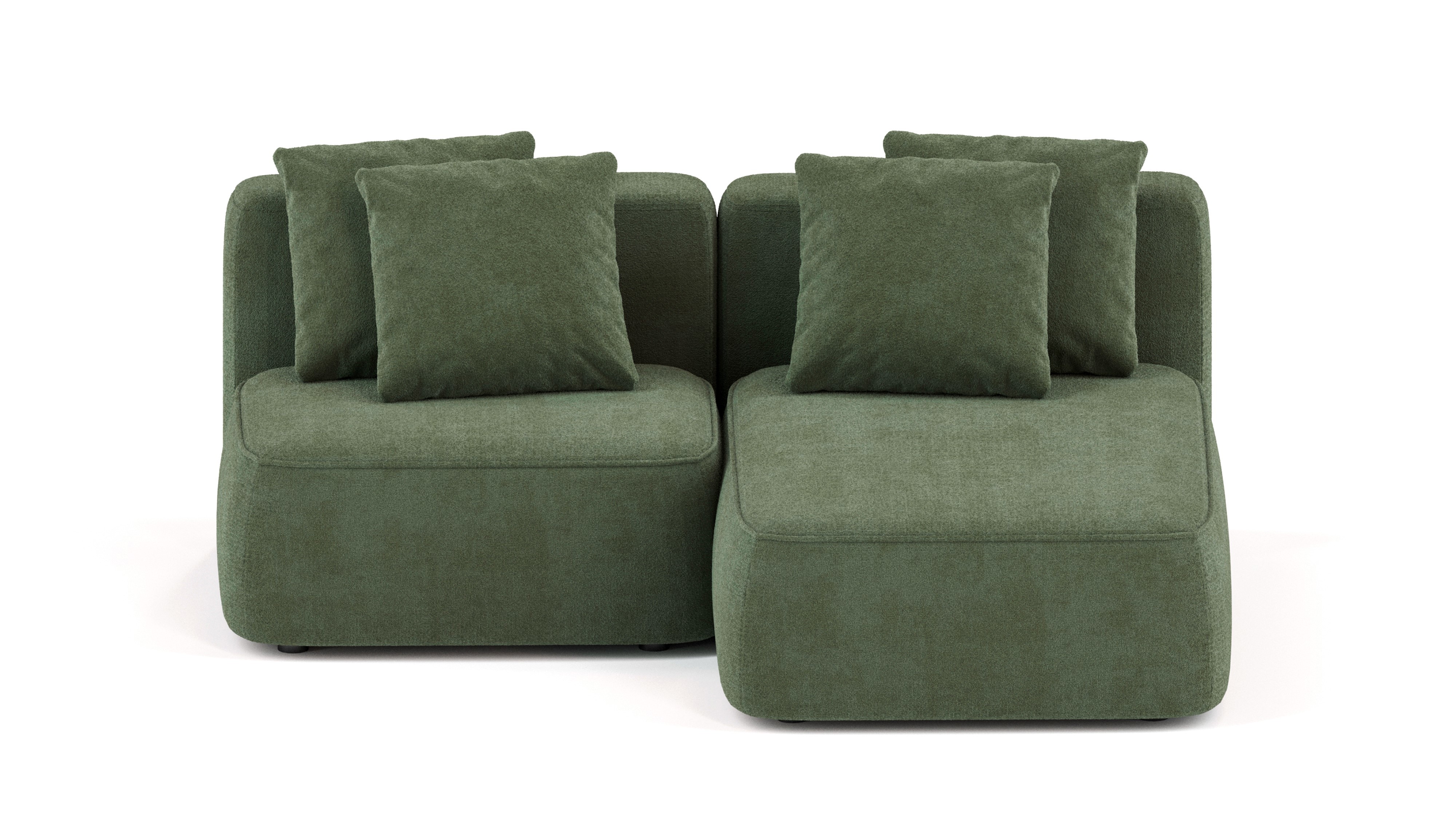 Изображение товара Диван Mebelroom 200x74x160 см велюр цвет зеленый