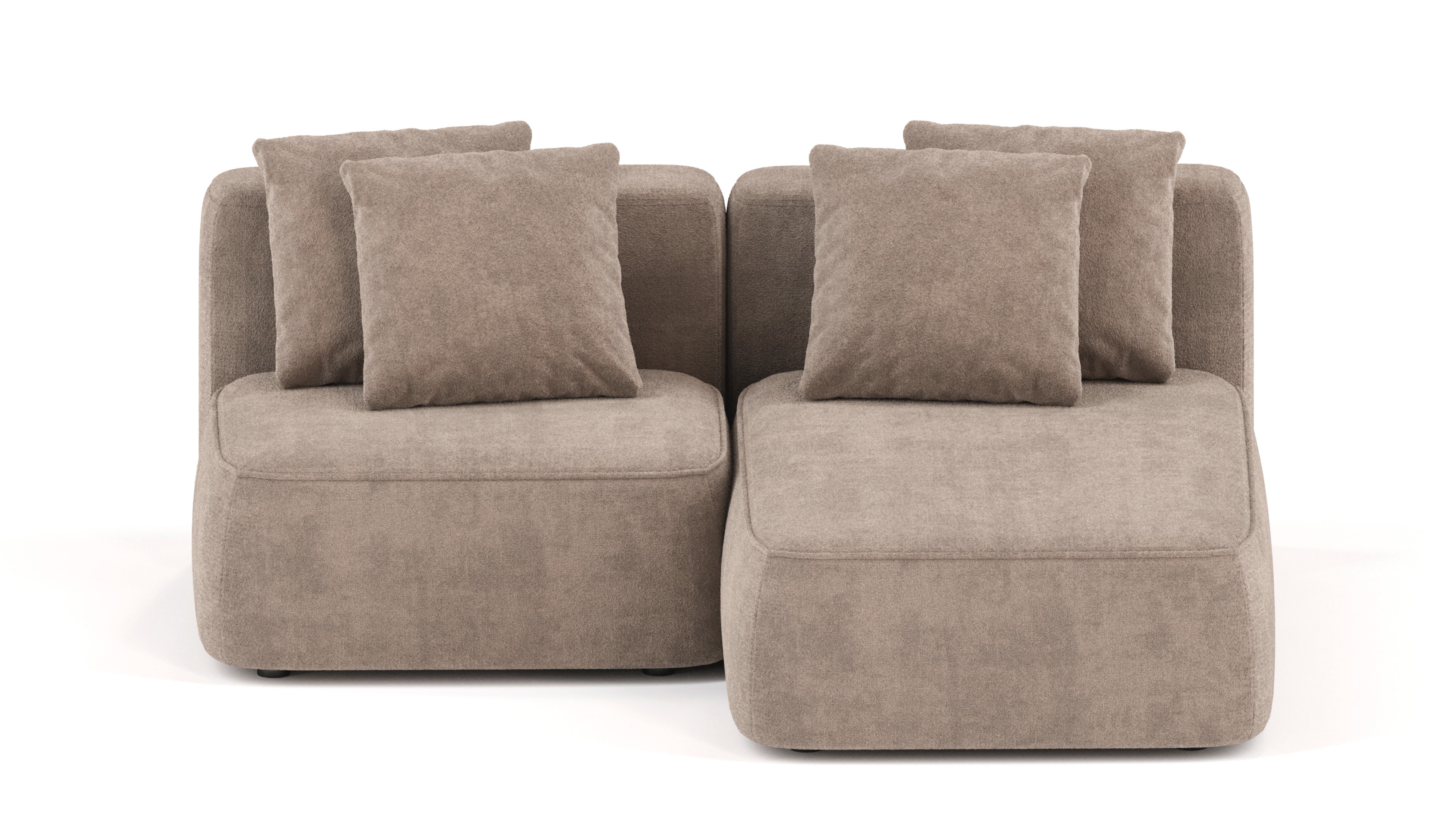 Изображение товара Модульный диван Mebelroom Норд в стиле лофт 200x74x160 см велюр бежевый