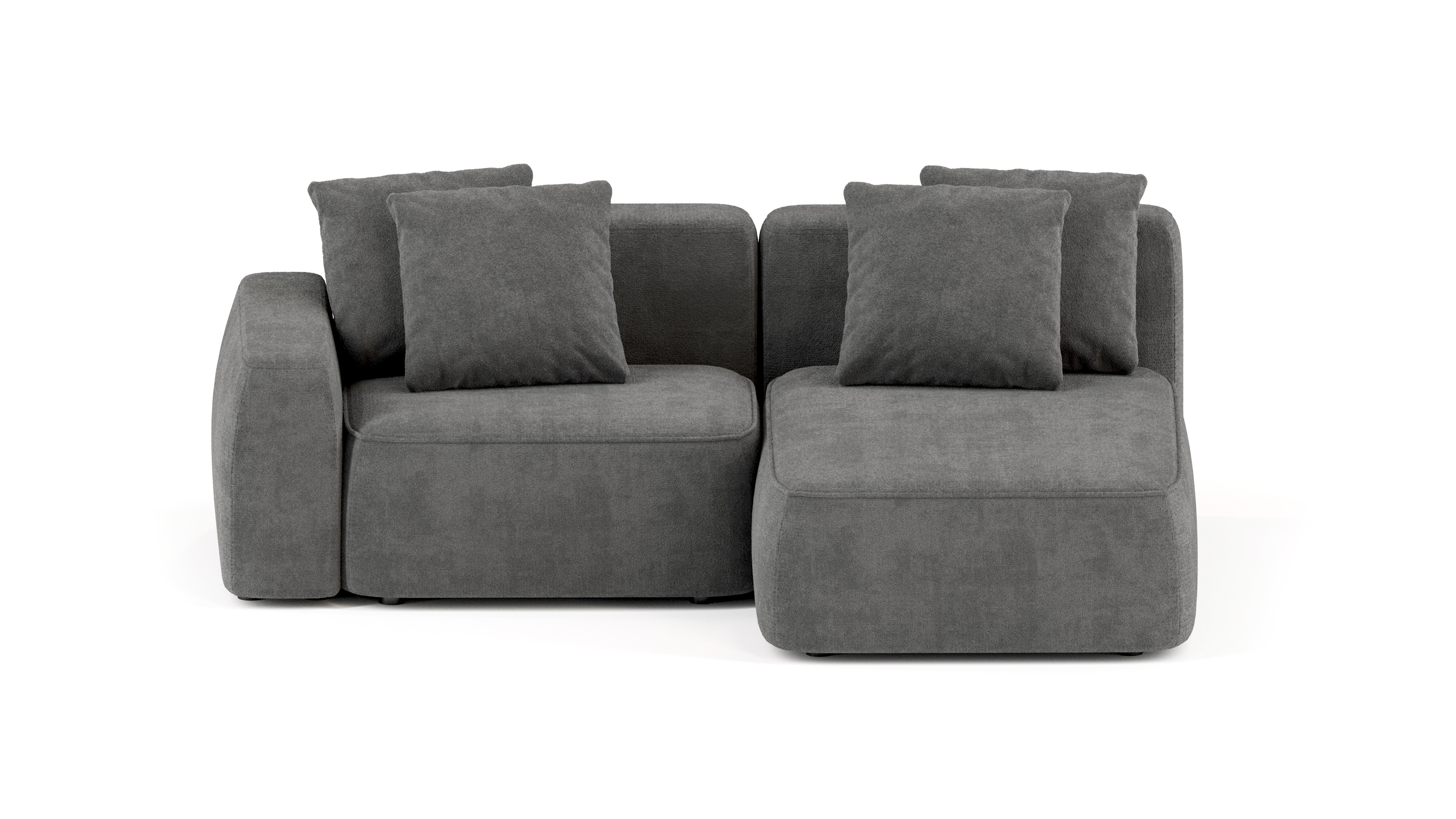 Изображение товара Модульный диван Mebelroom Норд 230x74x160 см велюр серый Лофт