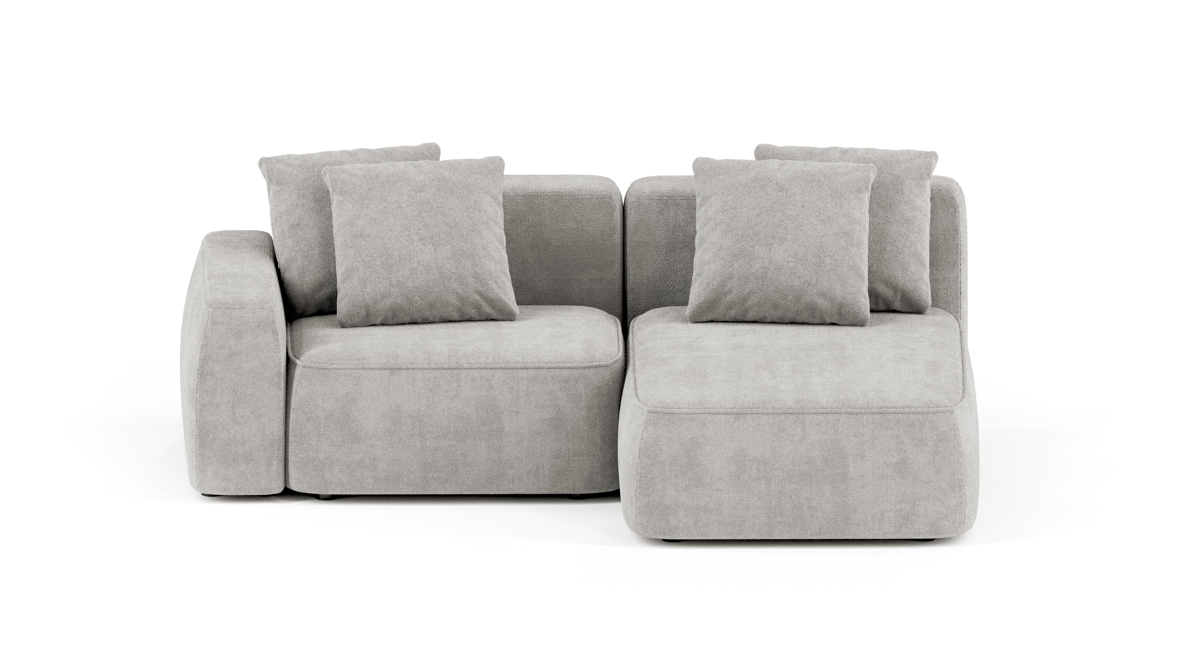 Изображение товара Угловой диван Mebelroom Норд 230x74x160 см велюр светло-серый