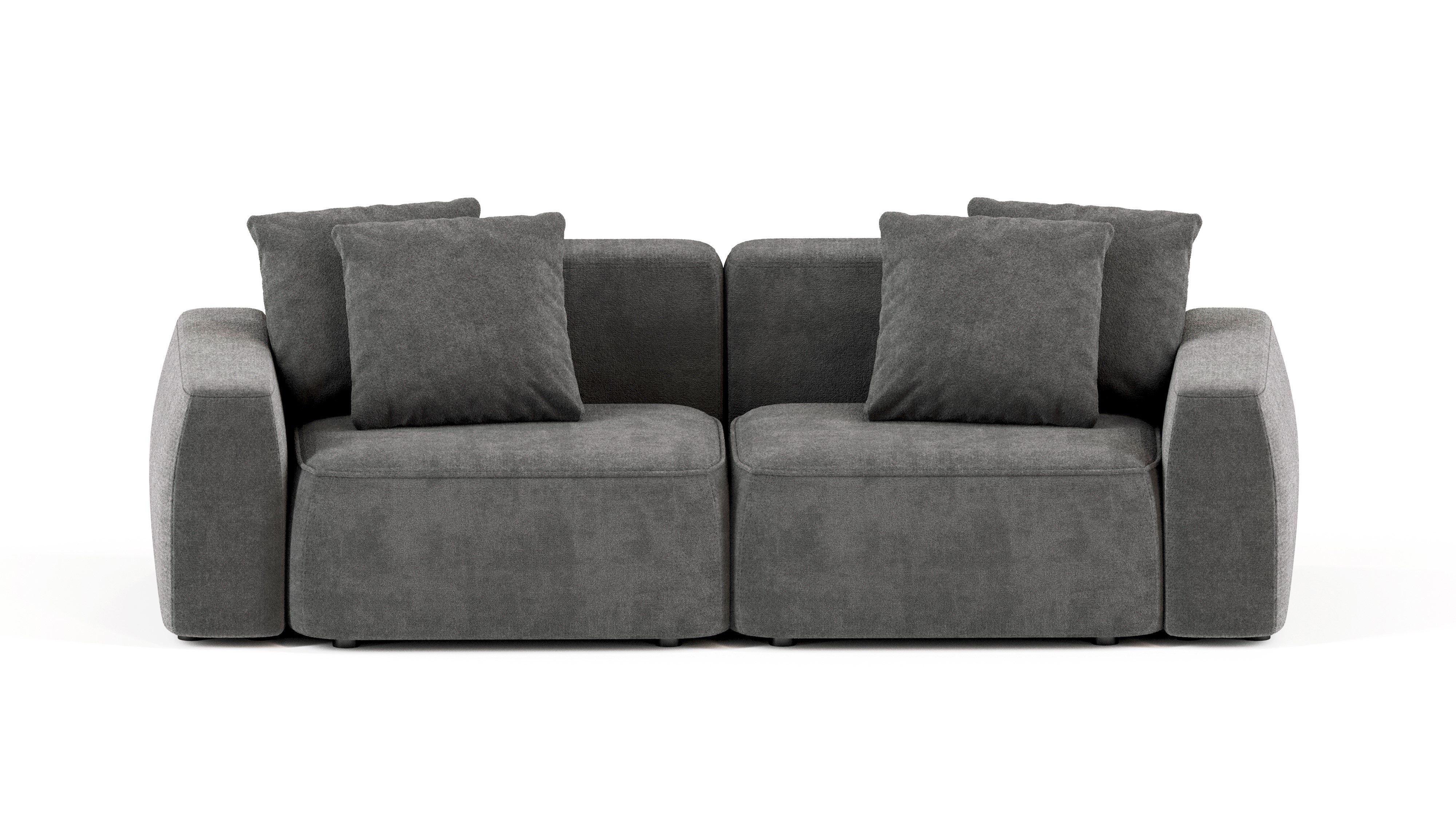 Изображение товара Модульный диван Mebelroom Норд 260x74x100 см велюр темно-серый для современного интерьера