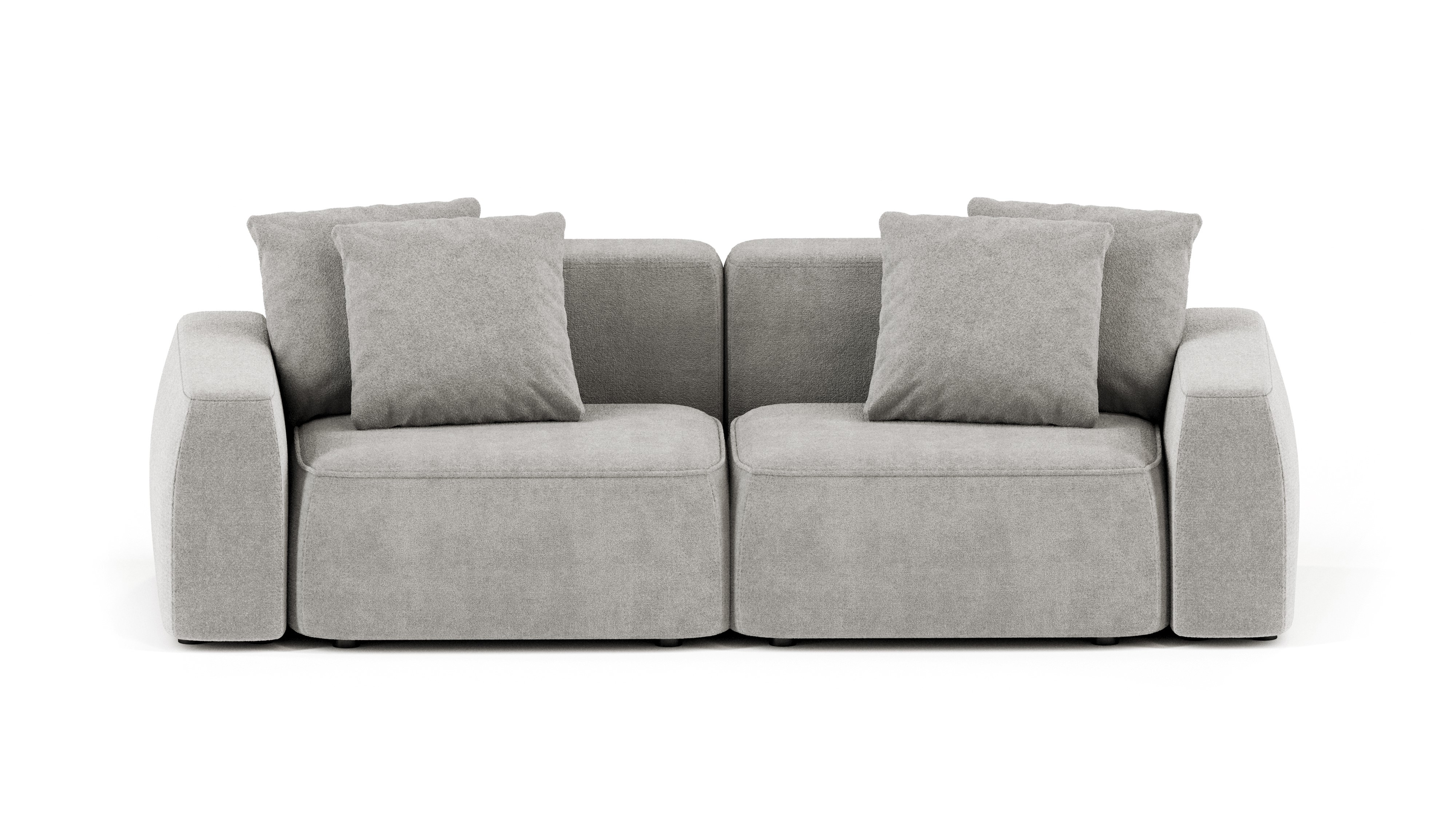 Изображение товара Диван прямой Mebelroom Норд 260x74x100 см светло-серый велюр