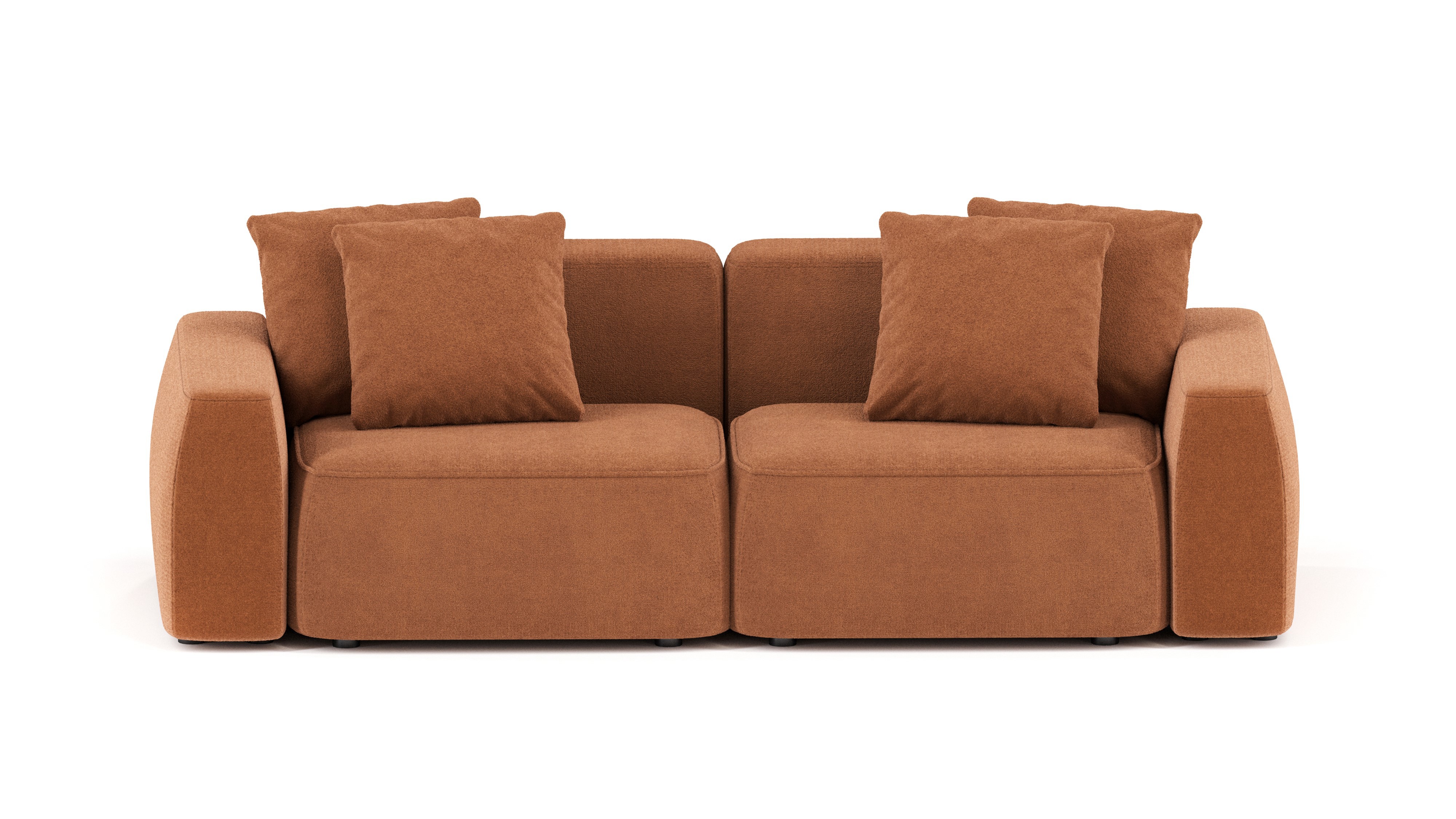 Изображение товара Диван Mebelroom 260x74x100 см велюр цвет оранжевый / медный