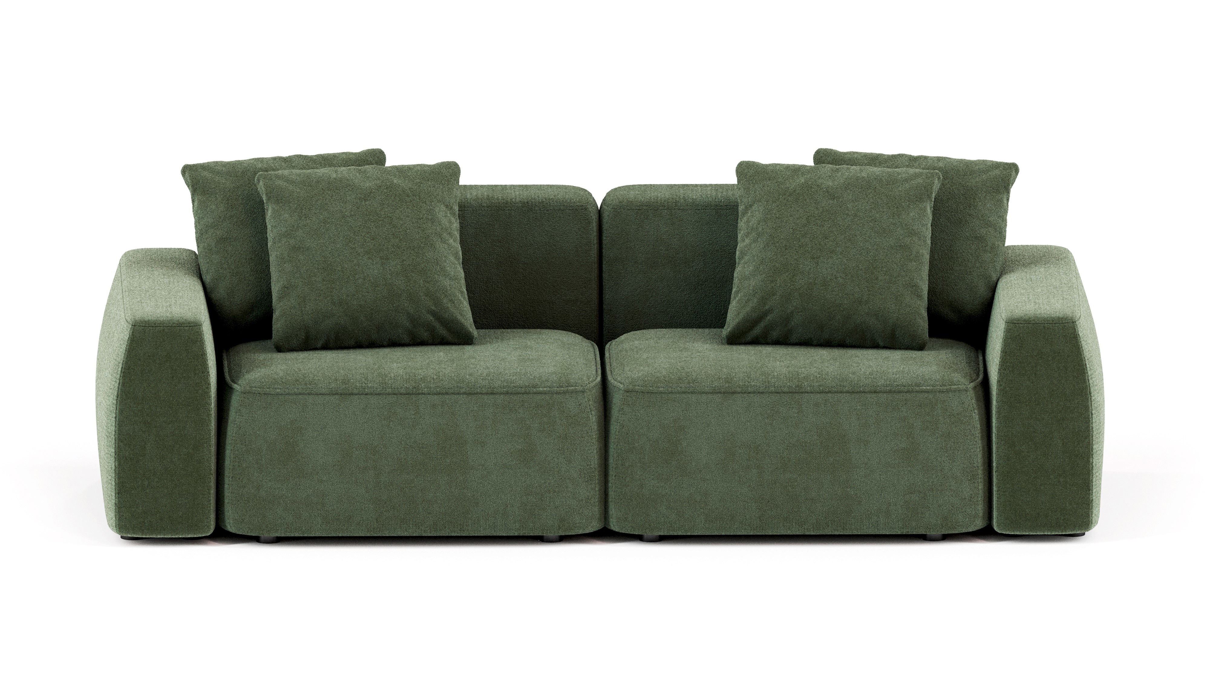 Изображение товара Диван Mebelroom 260x74x100 см велюр зеленый модульный