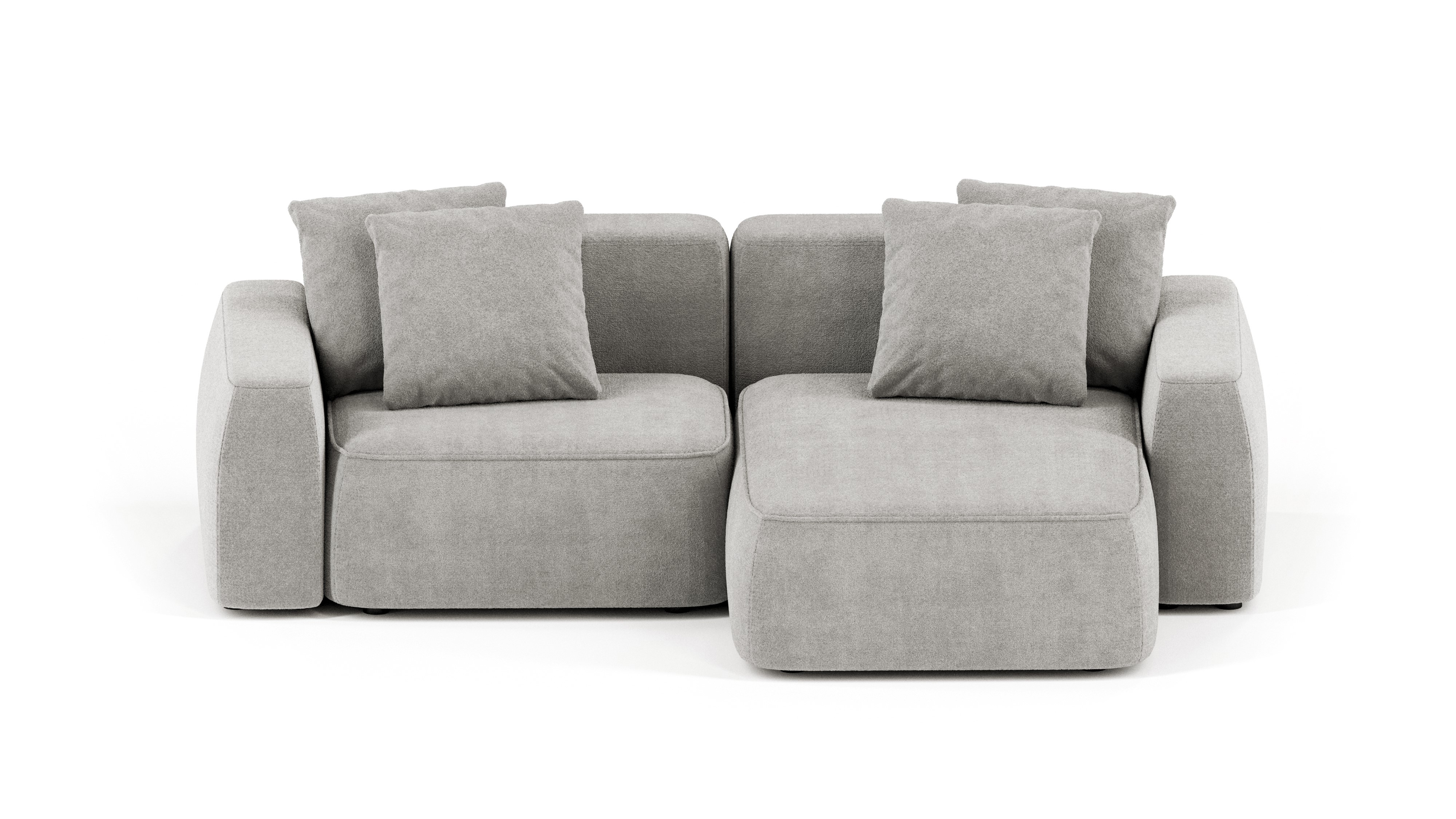 Изображение товара Угловой диван Мебелрум Норд 260x74x160 см велюр светло-серый