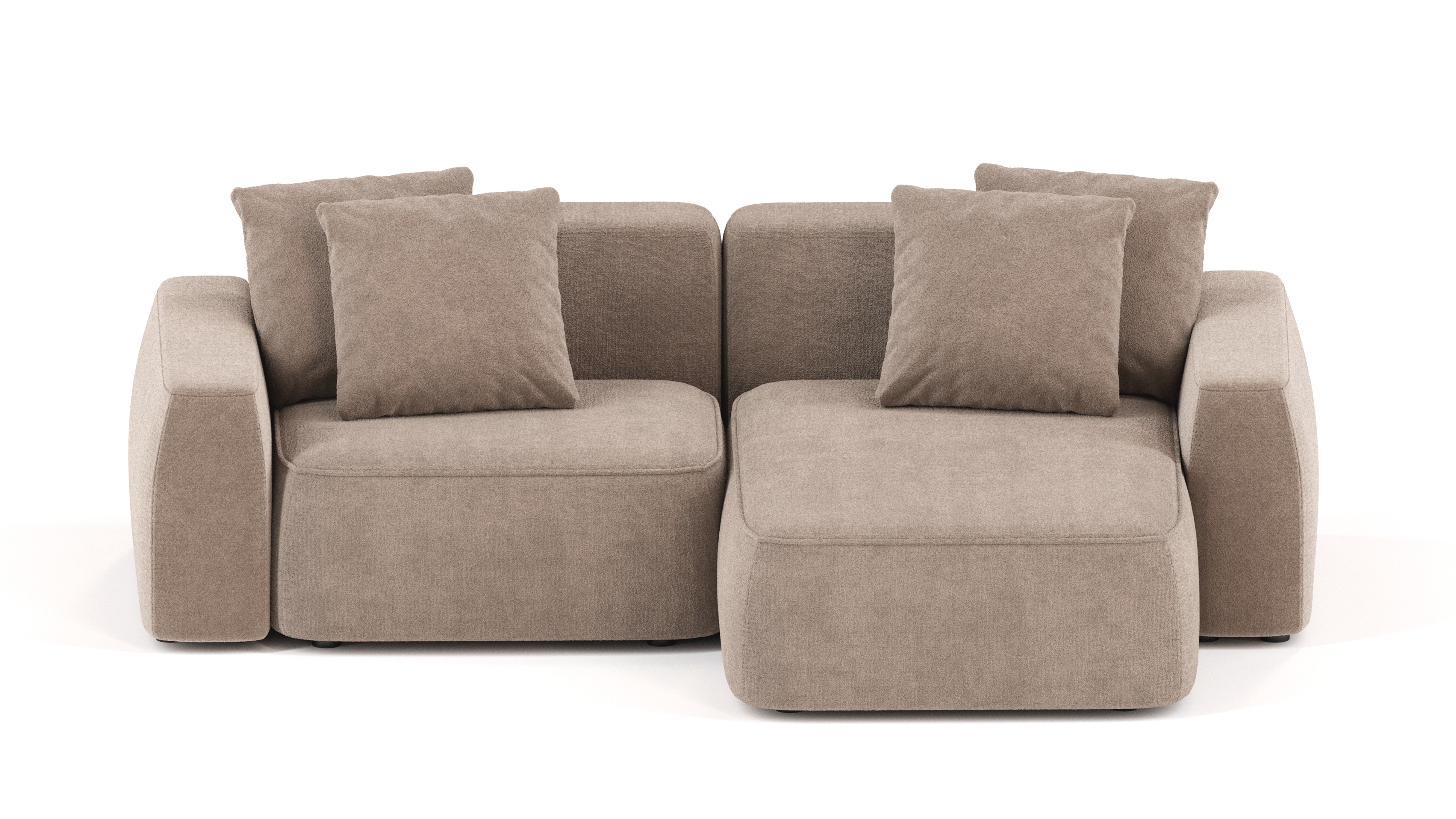 Изображение товара Диван Mebelroom Норд в стиле лофт Барса 260x74x160 см велюр цвет бежевый