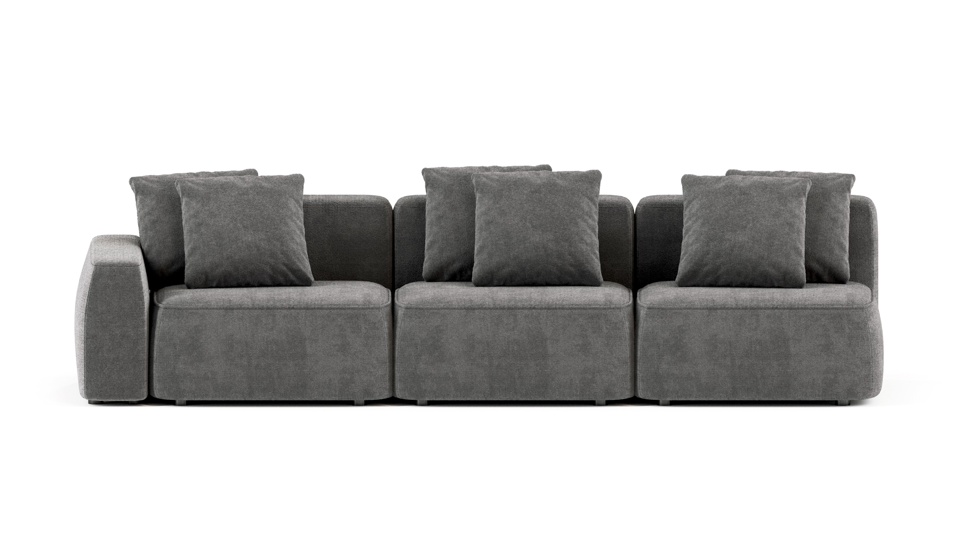 Изображение товара Диван Mebelroom Норд 330x74x100 см велюр цвет темно-серый