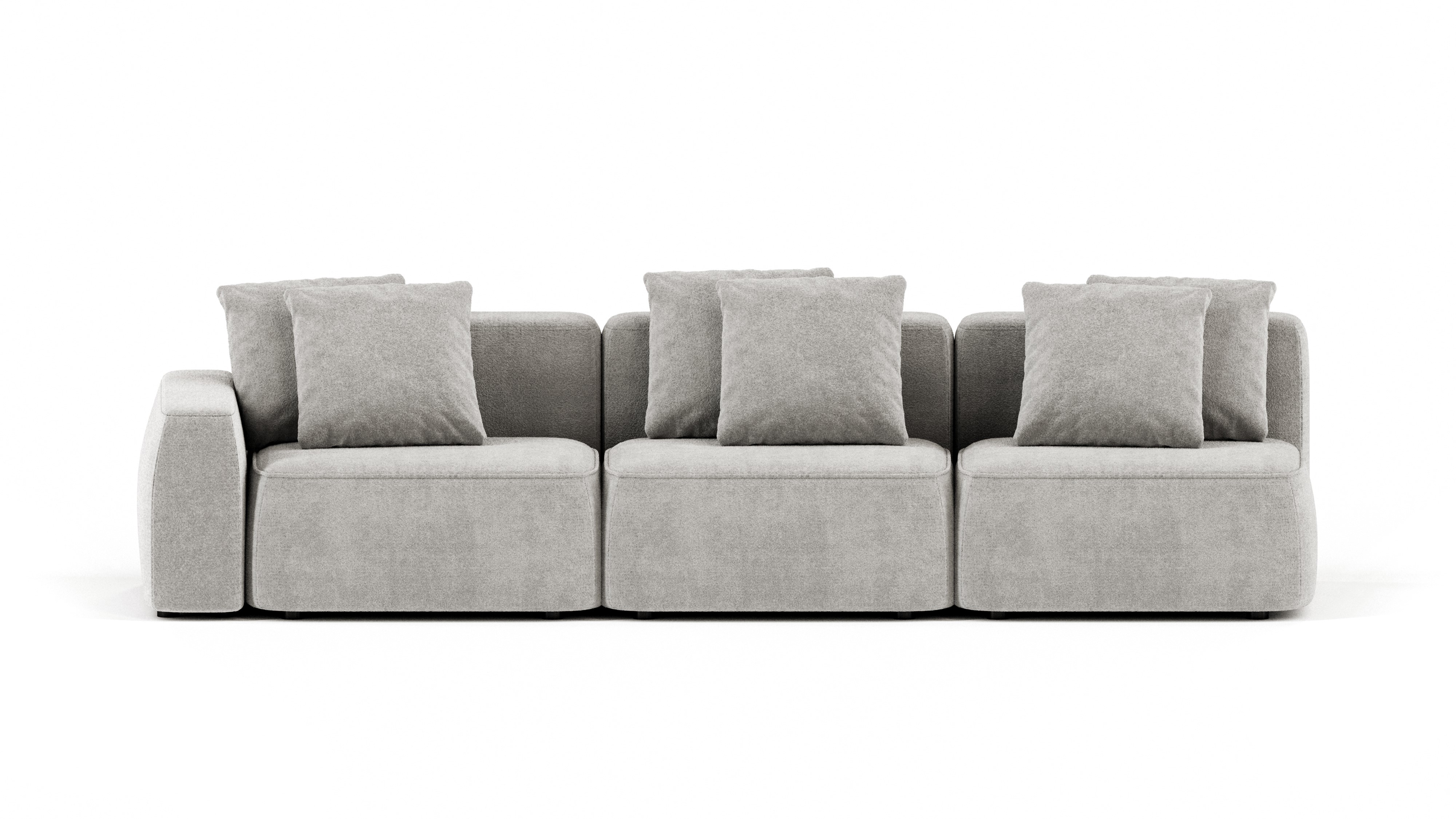 Изображение товара Диван прямой Mebelroom Норд 330x74x100 см велюр цвет светло-серый