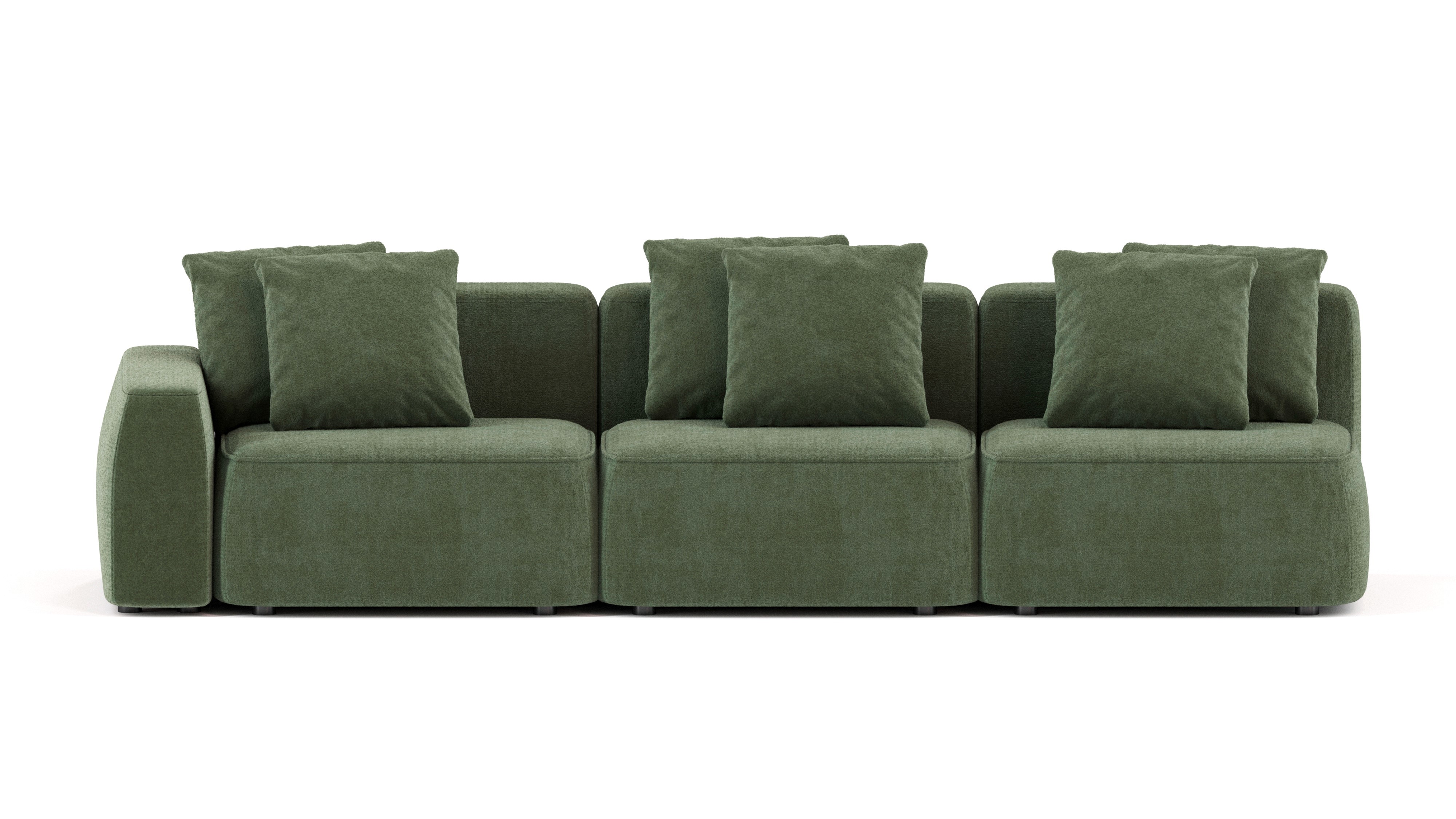 Изображение товара Диван MEBELROOM Норд 330x74x100 см велюр зеленый