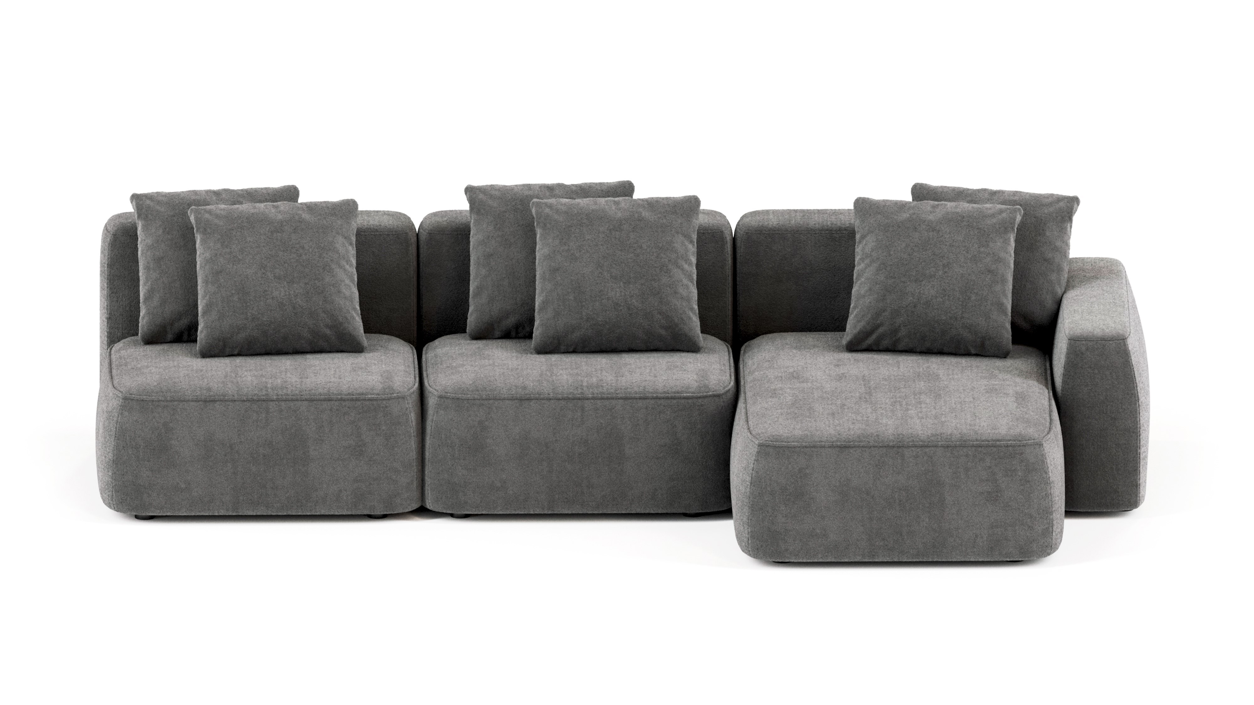 Изображение товара Угловой модульный диван Mebelroom Норд с велюром Серый 330x74x160см