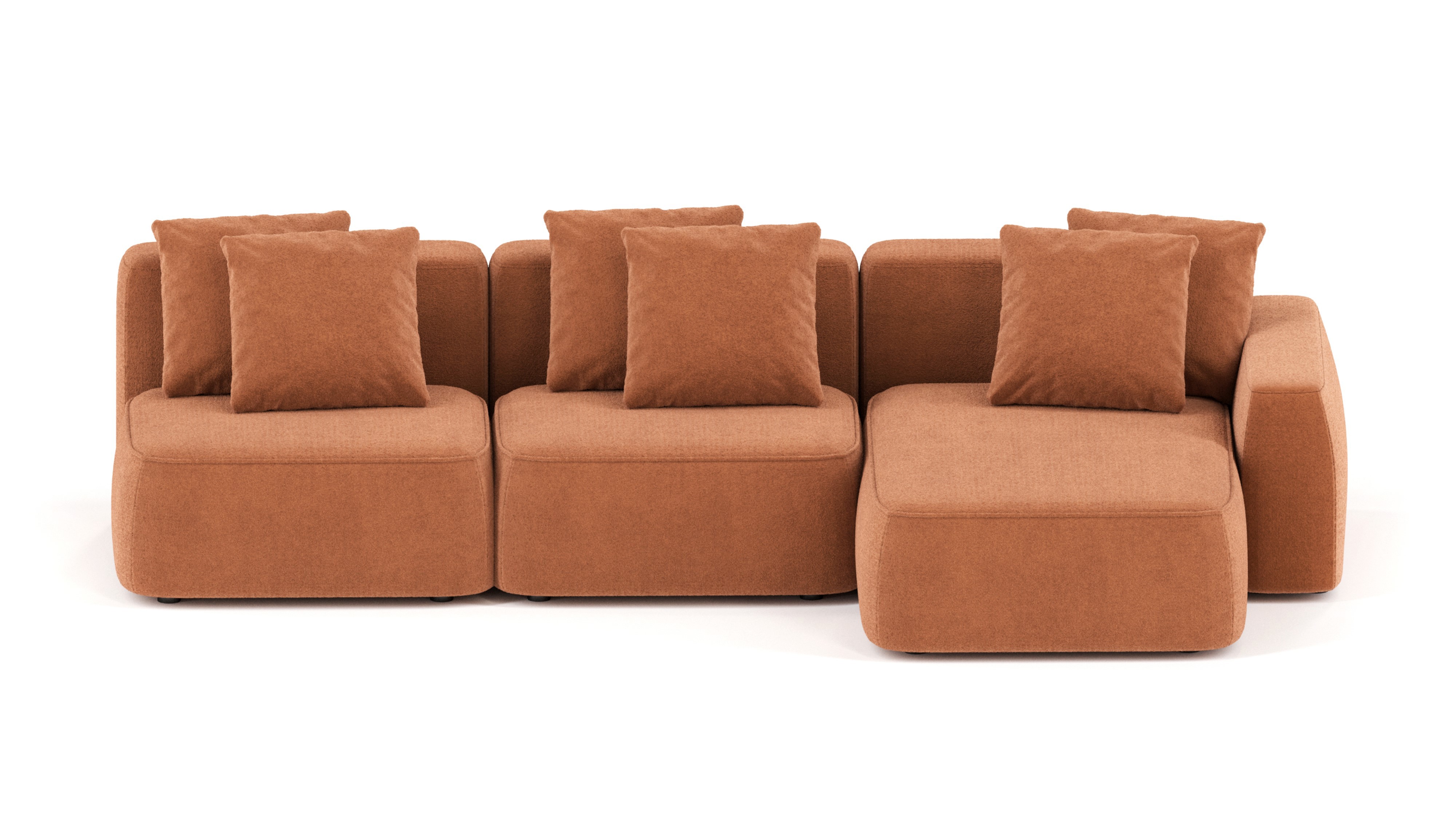 Изображение товара Диван Mebelroom 330x74x160 см раскладной велюр оранжевый медный стиль Лофт