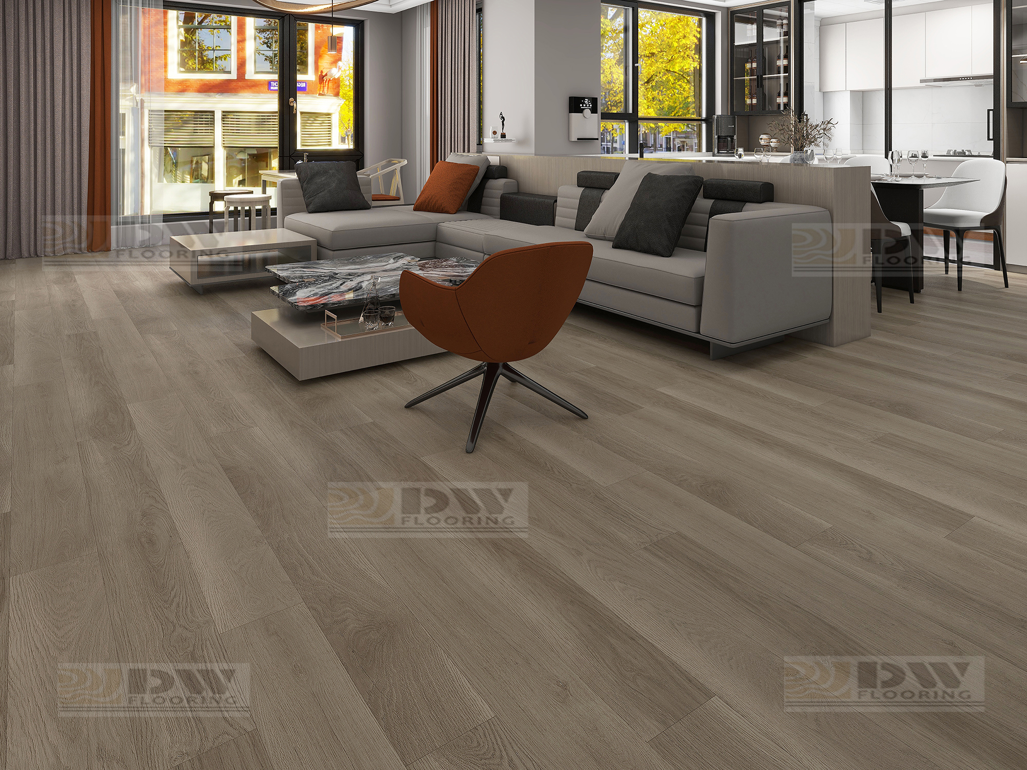 Изображение товара LVT Плитка DW Flooring DW LG-S7305 Тёмная гранит 42 класс толщина 2.50 мм 3.14 м², цена за упаковку