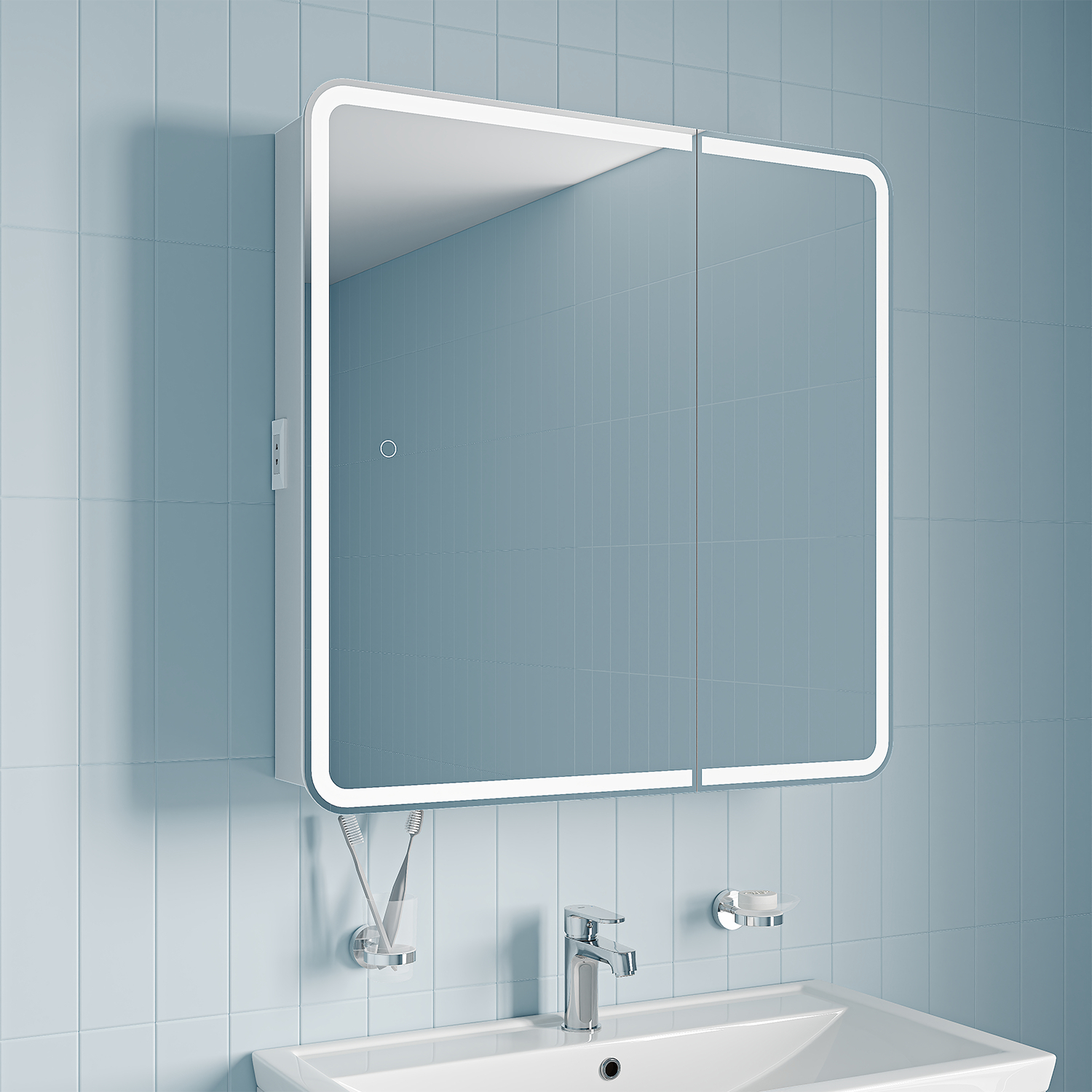 Изображение товара Зеркальный шкаф для ванной Iddis Sky SKY8000i99 с подсветкой 80 см