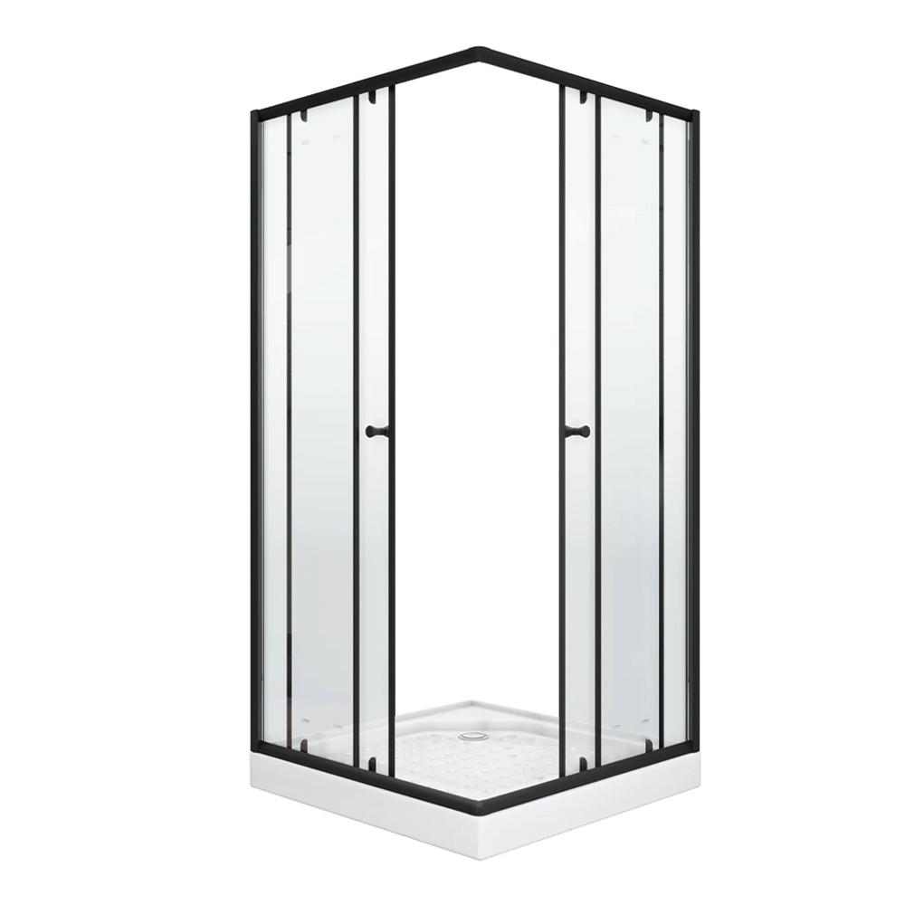 Изображение товара Душевой уголок Parly ZQ81b с поддоном 80x80 см черный стильный дизайн
