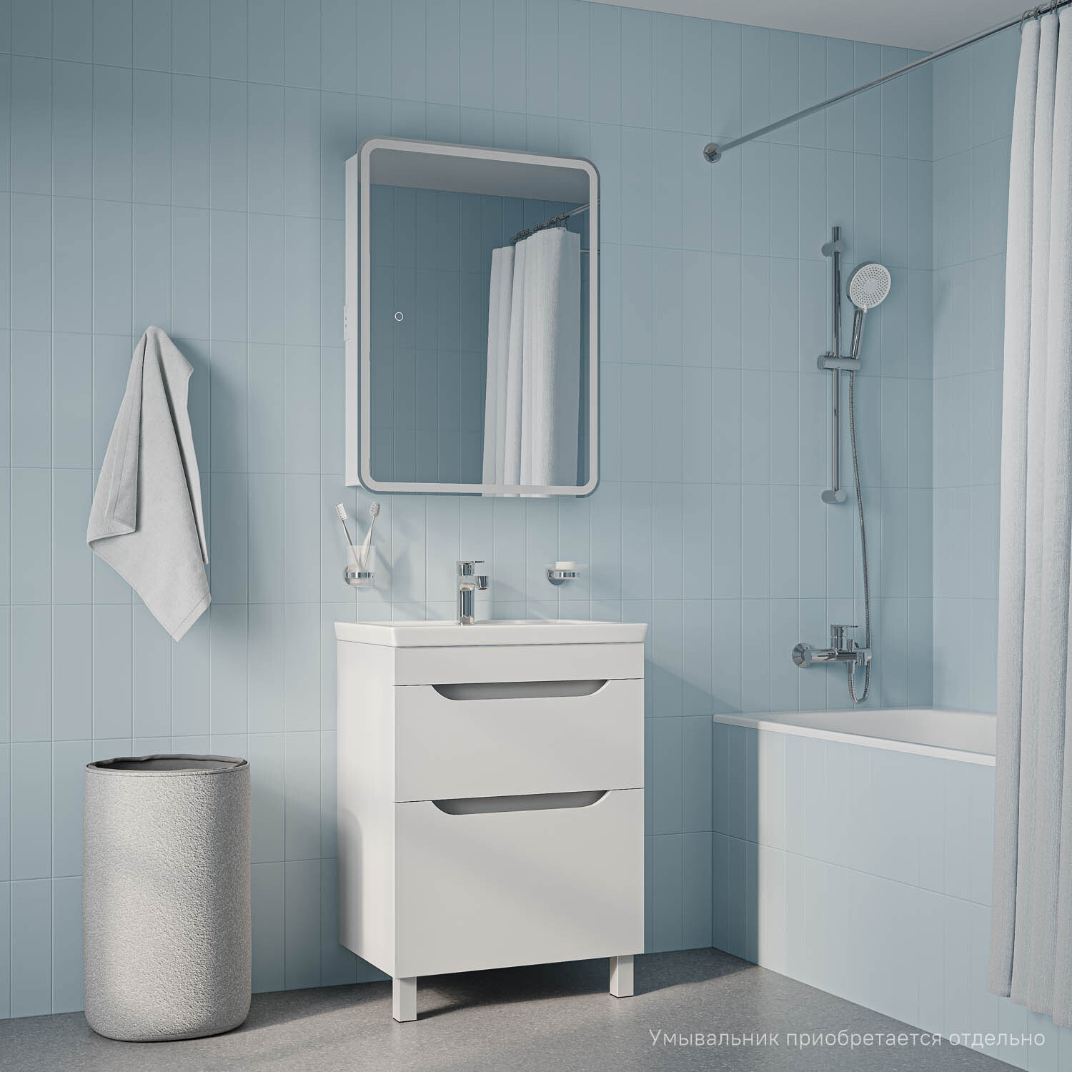 Изображение товара Тумба под раковину напольная Iddis SKY60WFi95 58.4см цвет белый