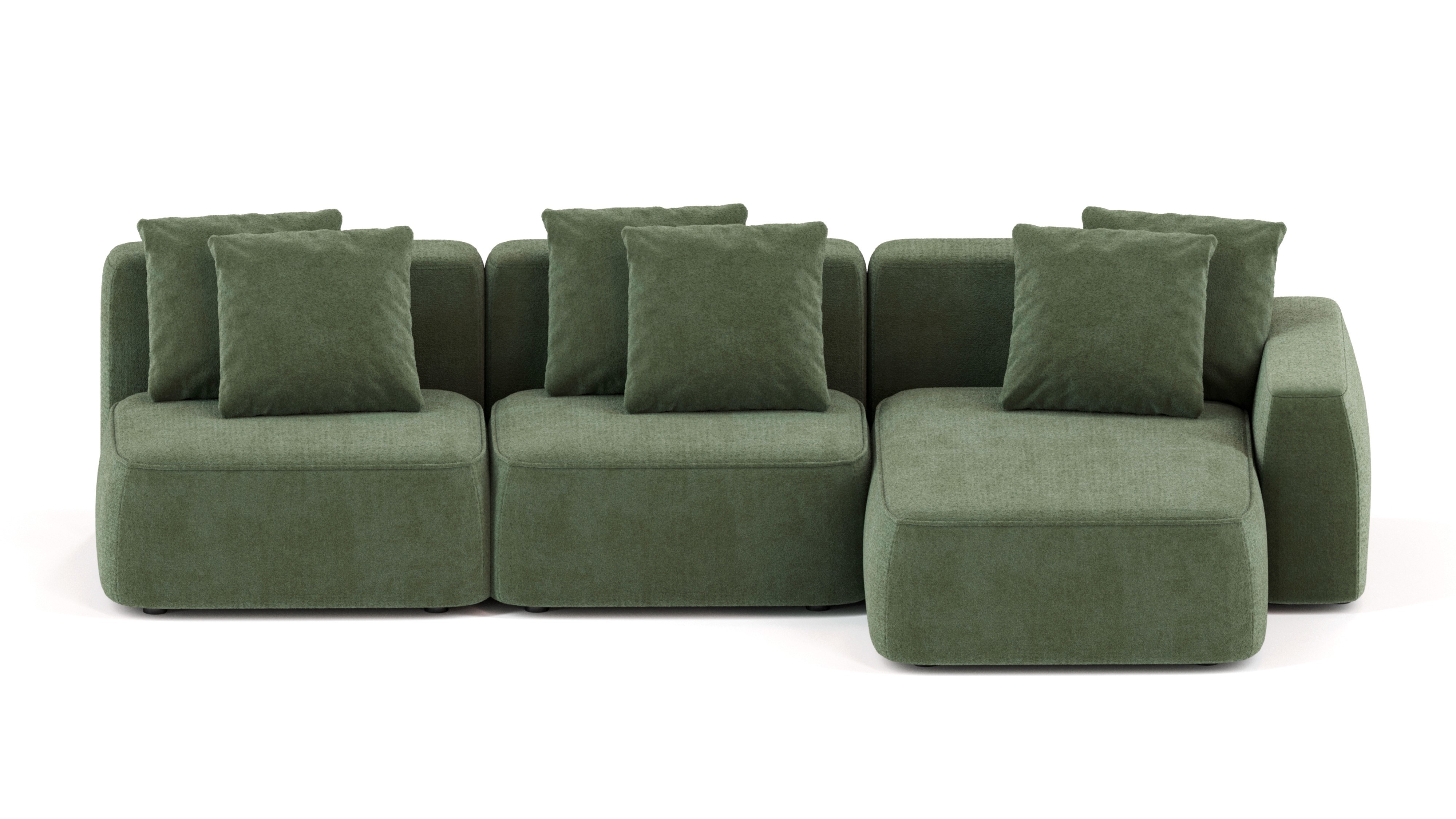 Изображение товара Диван Mebelroom модульный зеленый велюр 330x74x160 см