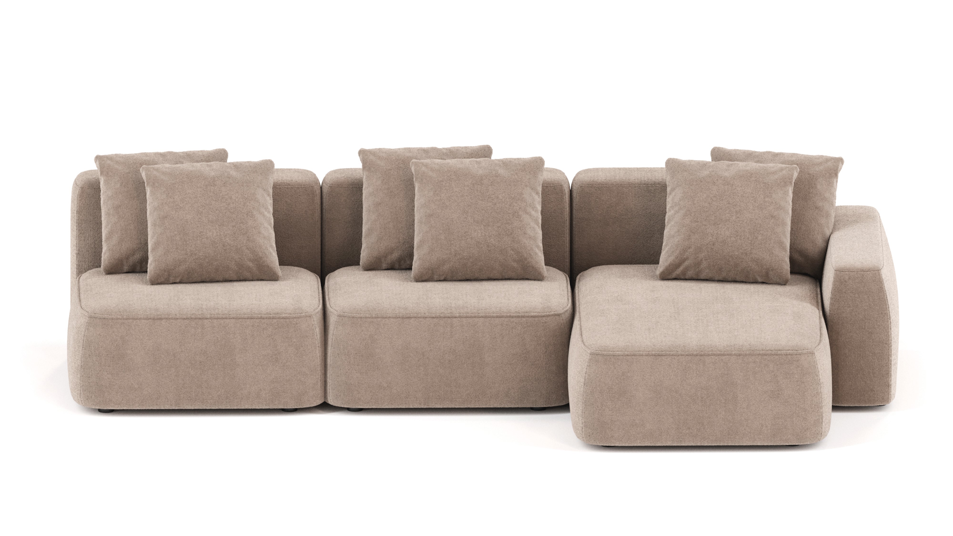 Изображение товара Диван Норд Mebelroom в стиле лофт 330x74x160 см велюр бежевый