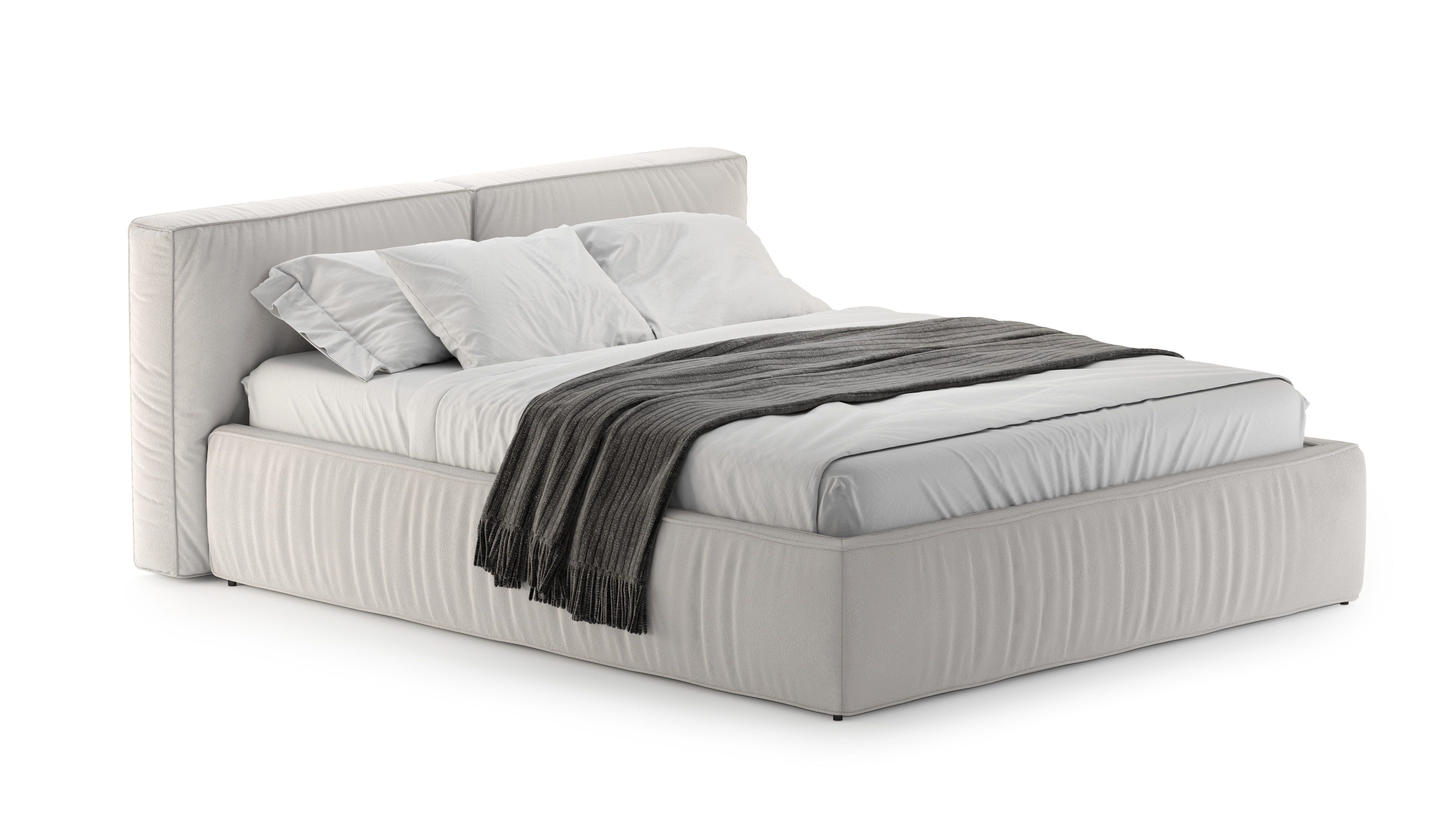 Изображение товара Кровать Мебелрум Лофт 210x87x226 см из ЛДСП со мягким изголовьем и подъемным механизмом