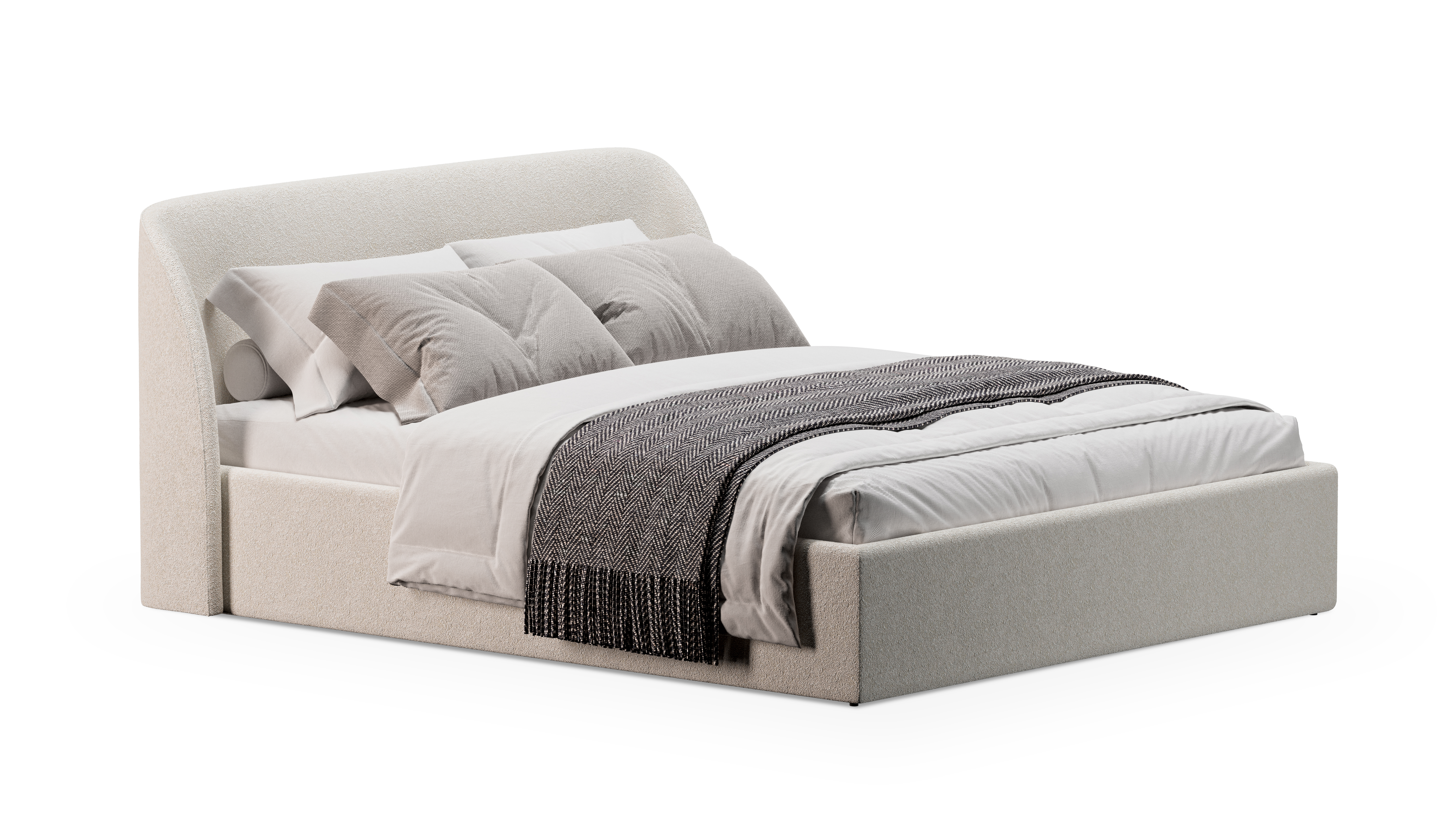 Изображение товара Кровать Mebelroom Мосс ЛДСП 183x95x214 см белая с ящиком