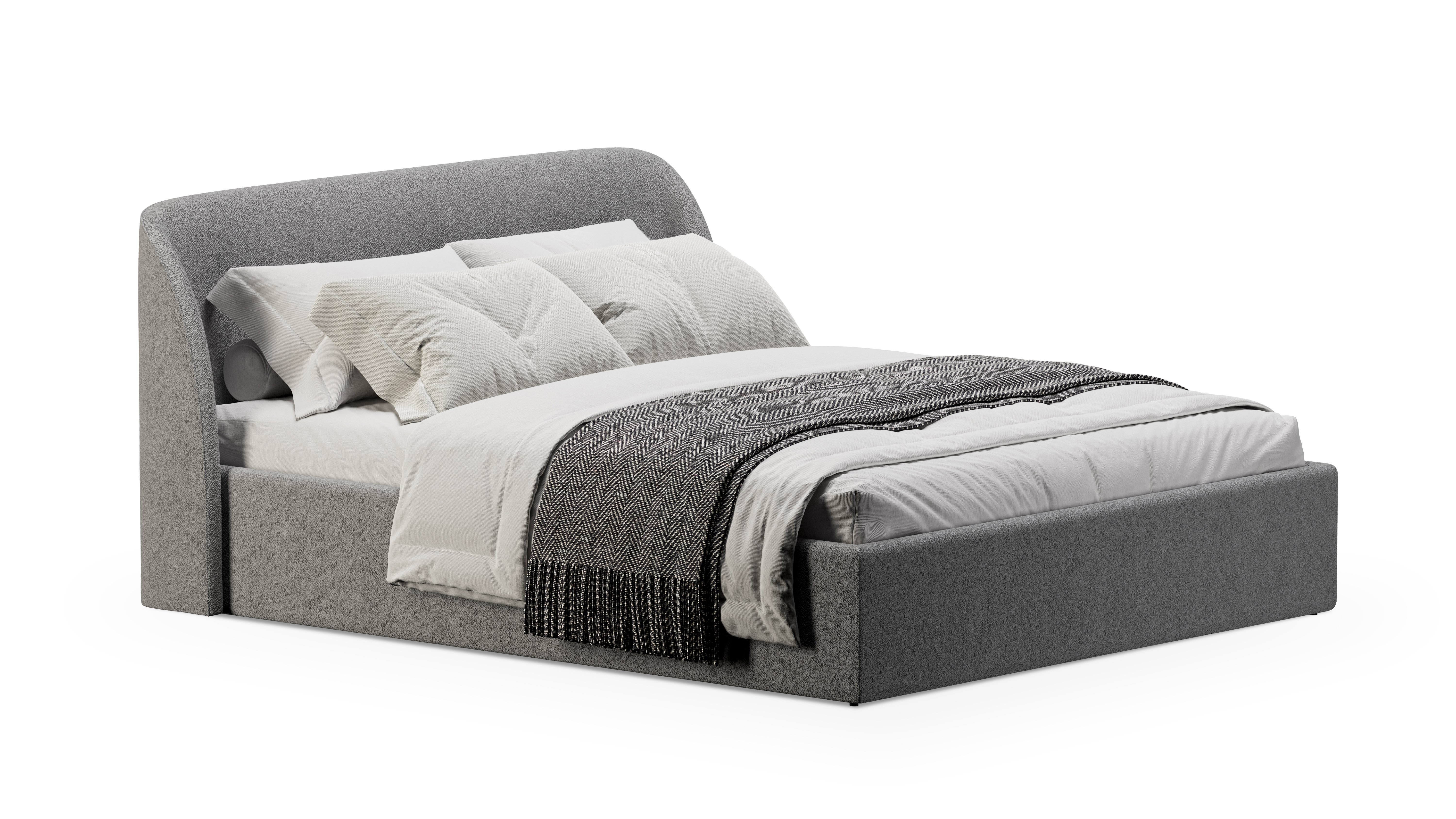 Изображение товара Кровать Mebelroom Мосс 223x95x214 см ЛДСП цвет светло-серый