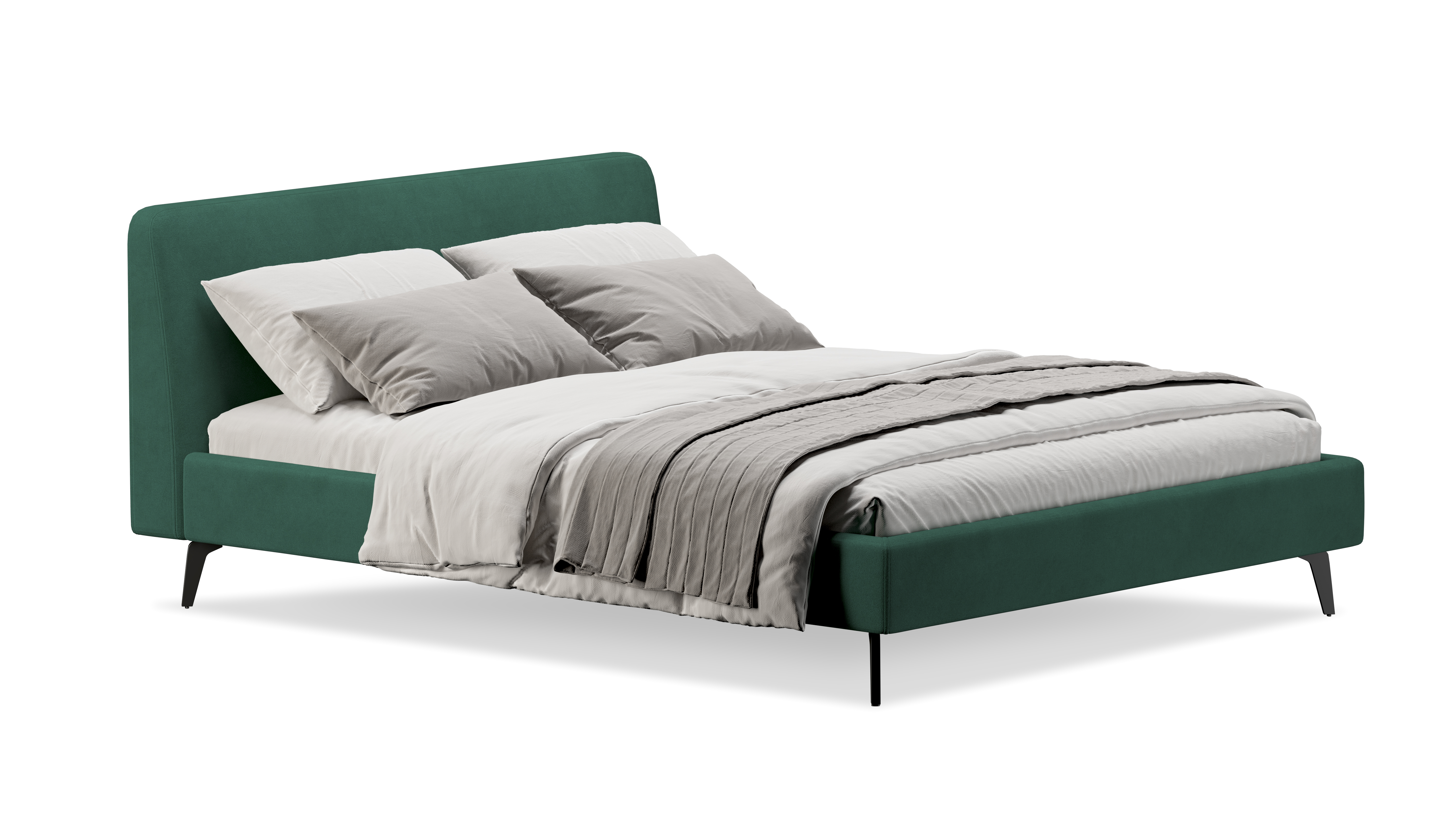 Изображение товара Кровать Mebelroom Симпл Velutto033 из ЛДСП 153x95x223 см зеленая