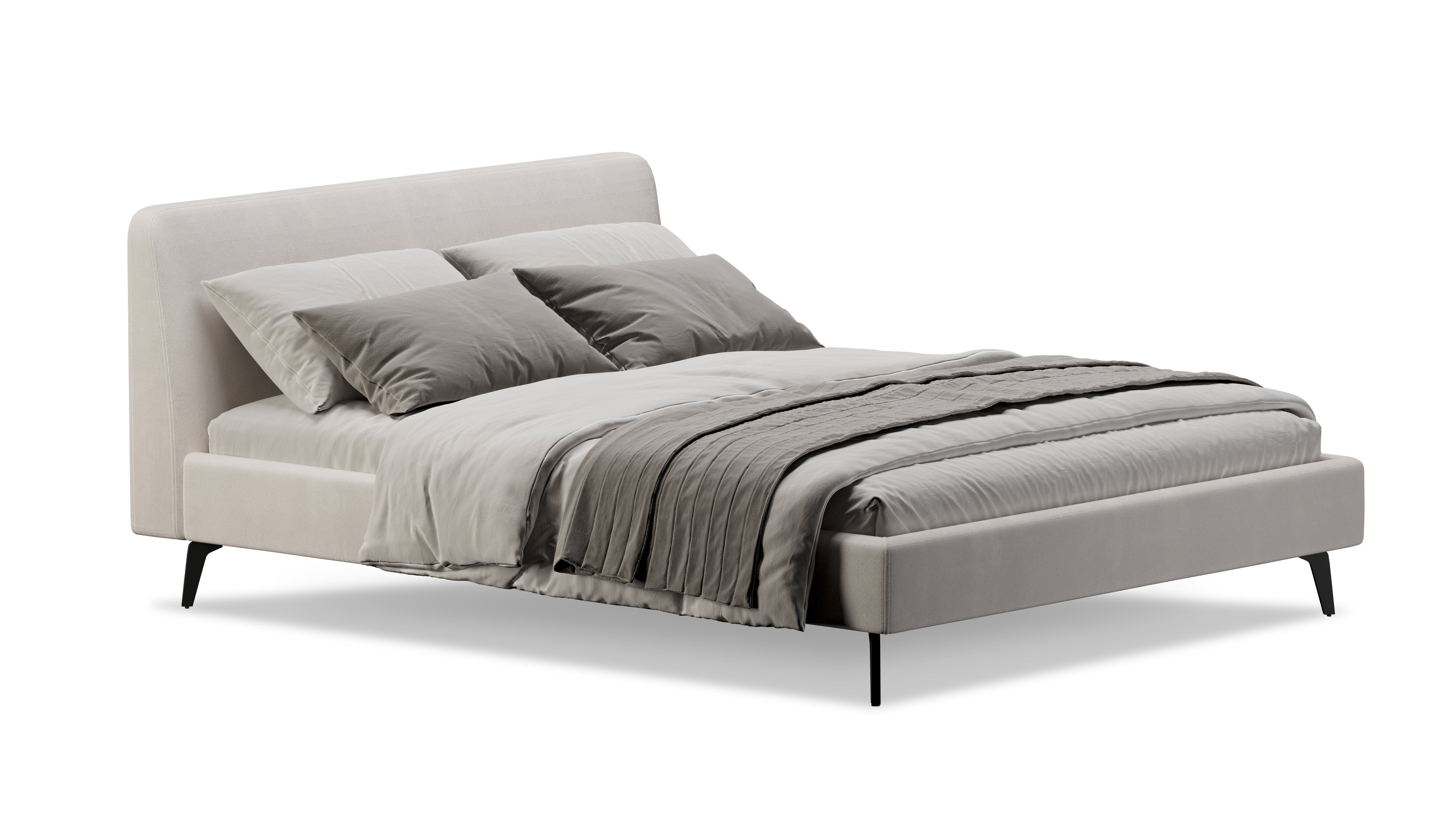 Изображение товара Кровать Мебелрум Симпл Velutto067 из ЛДСП 213x95x223 см цвет светло-серый