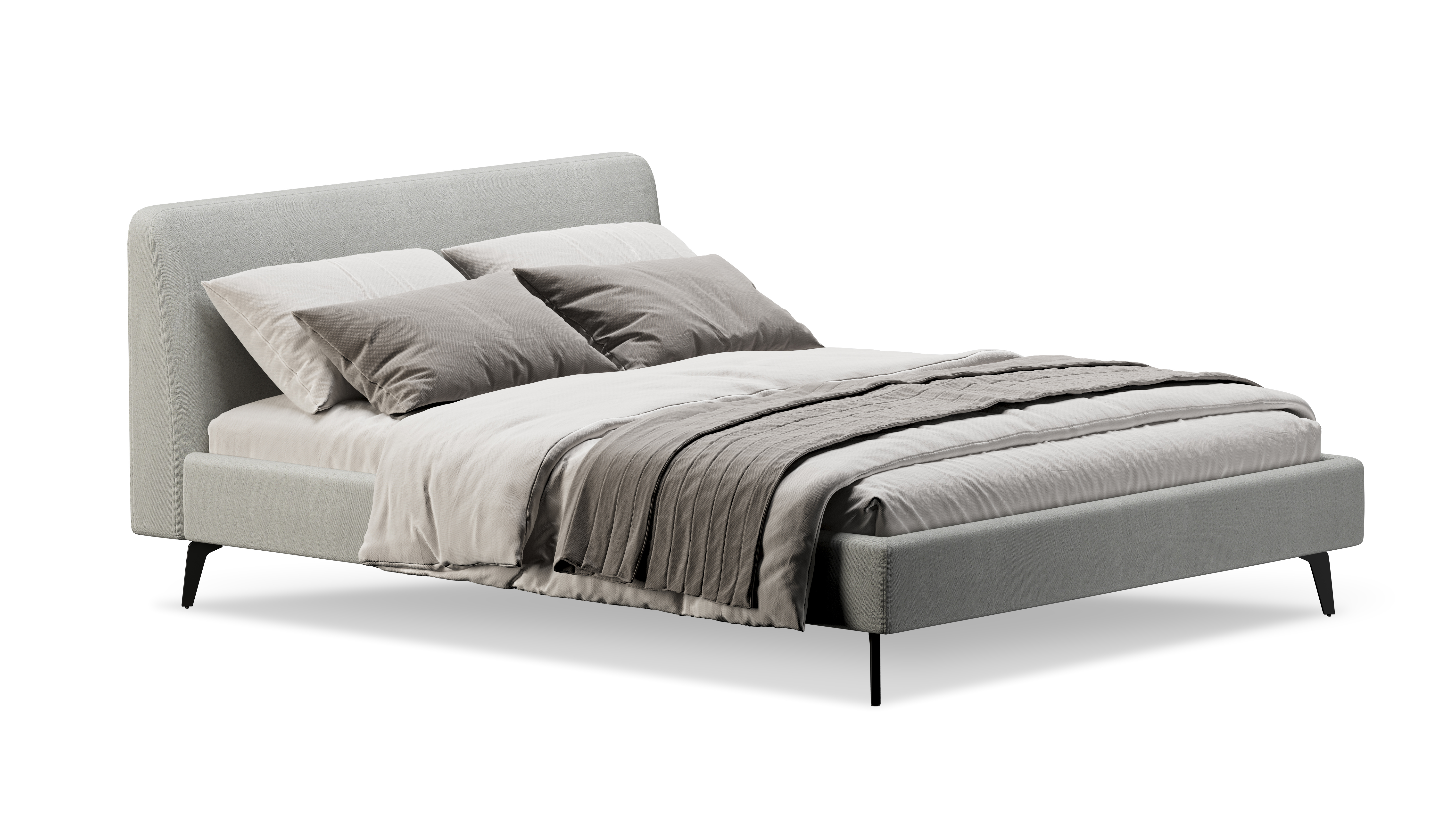 Изображение товара Кровать Mebelroom Симпл Velutto074 ЛДСП 193x95x223 см цвет серый