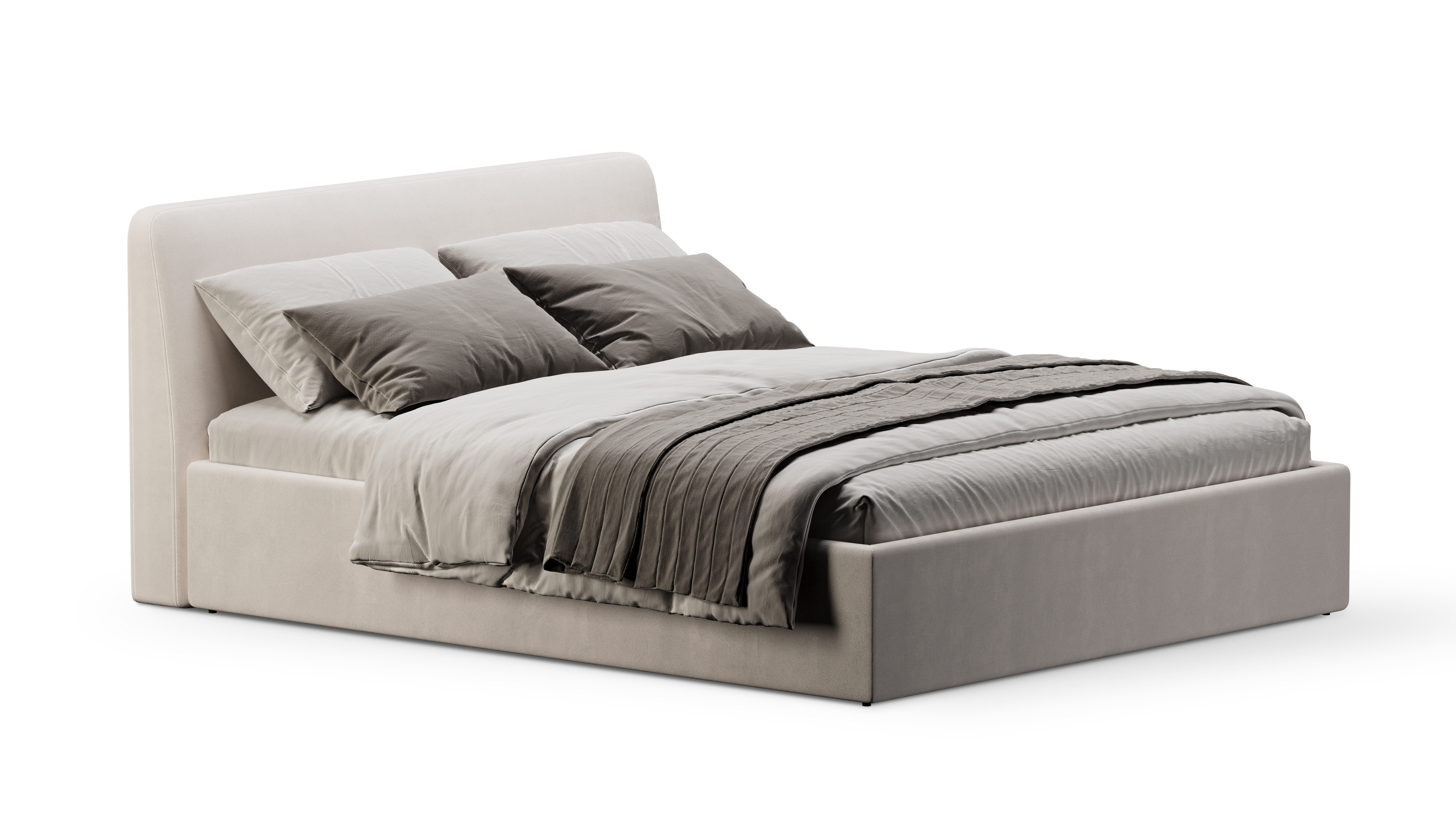 Изображение товара Кровать Симпл Velutto067 193x95x223 см светло-серый ЛДСП с ящиком и подъемным механизмом