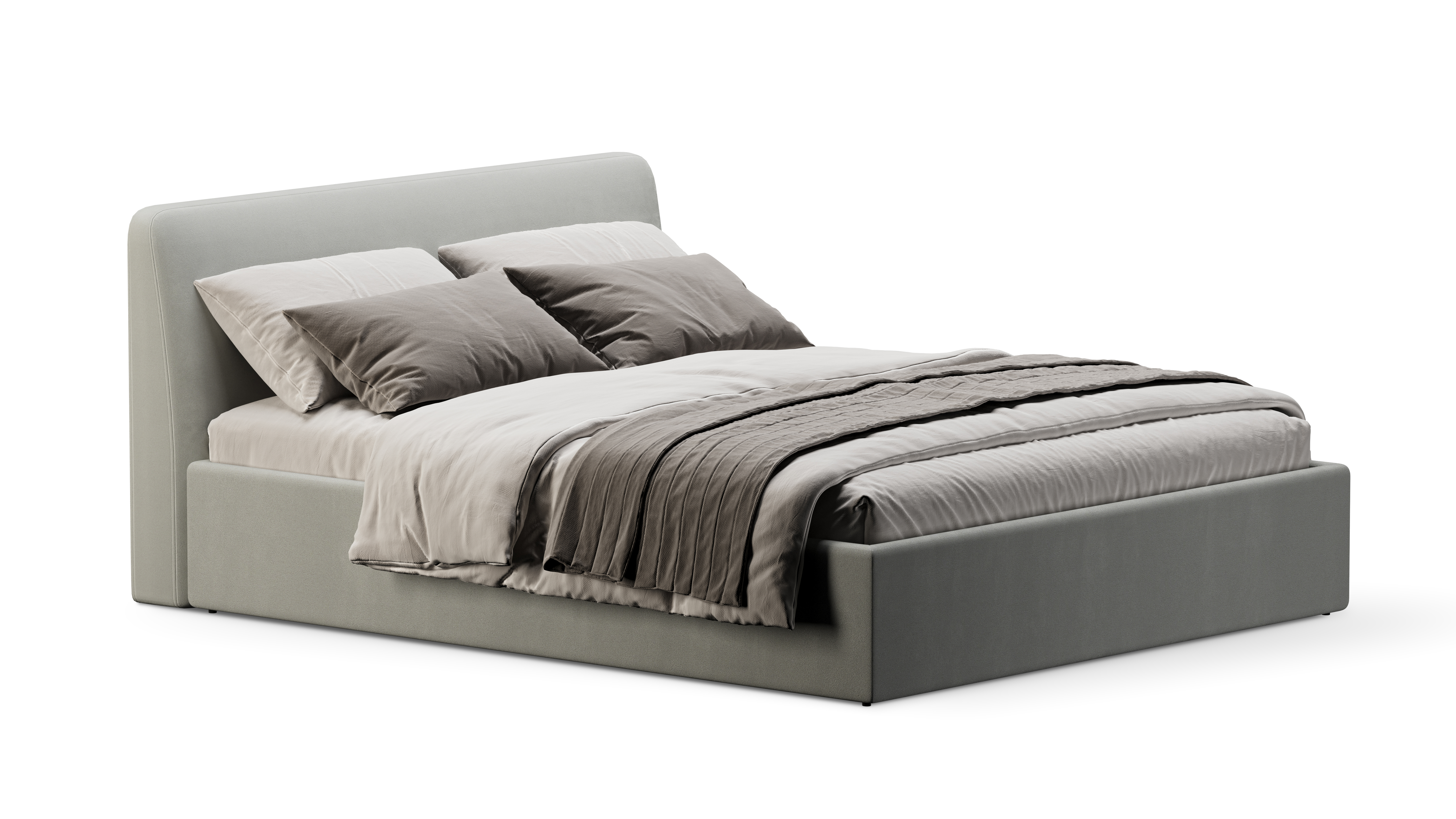 Изображение товара Кровать Mebelroom Симпл Velutto074 153x95x223 см ЛДСП цвет серый