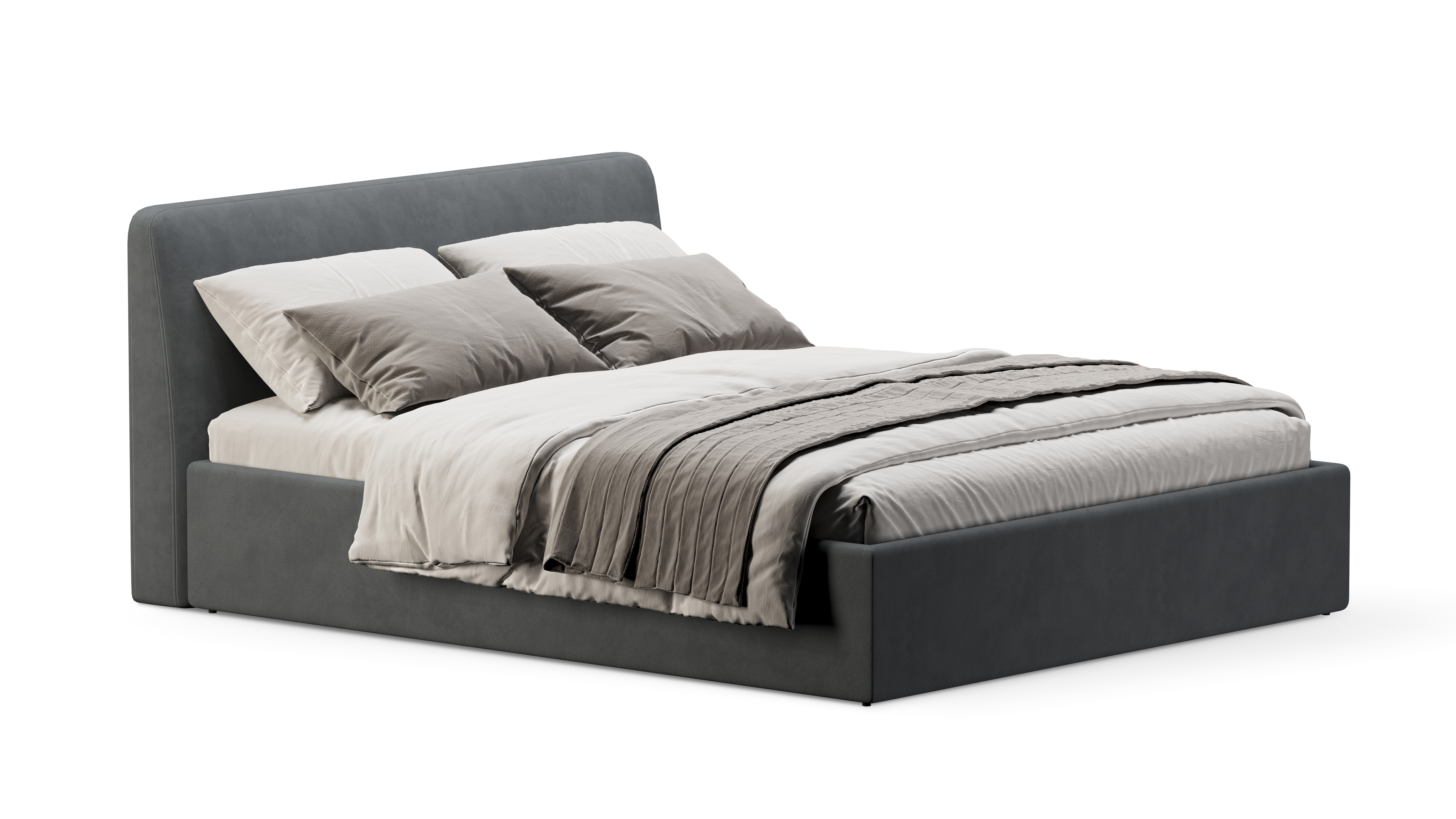 Изображение товара Кровать Mebelroom Симпл Velutto075 173x95x223 см ЛДСП темно-серый