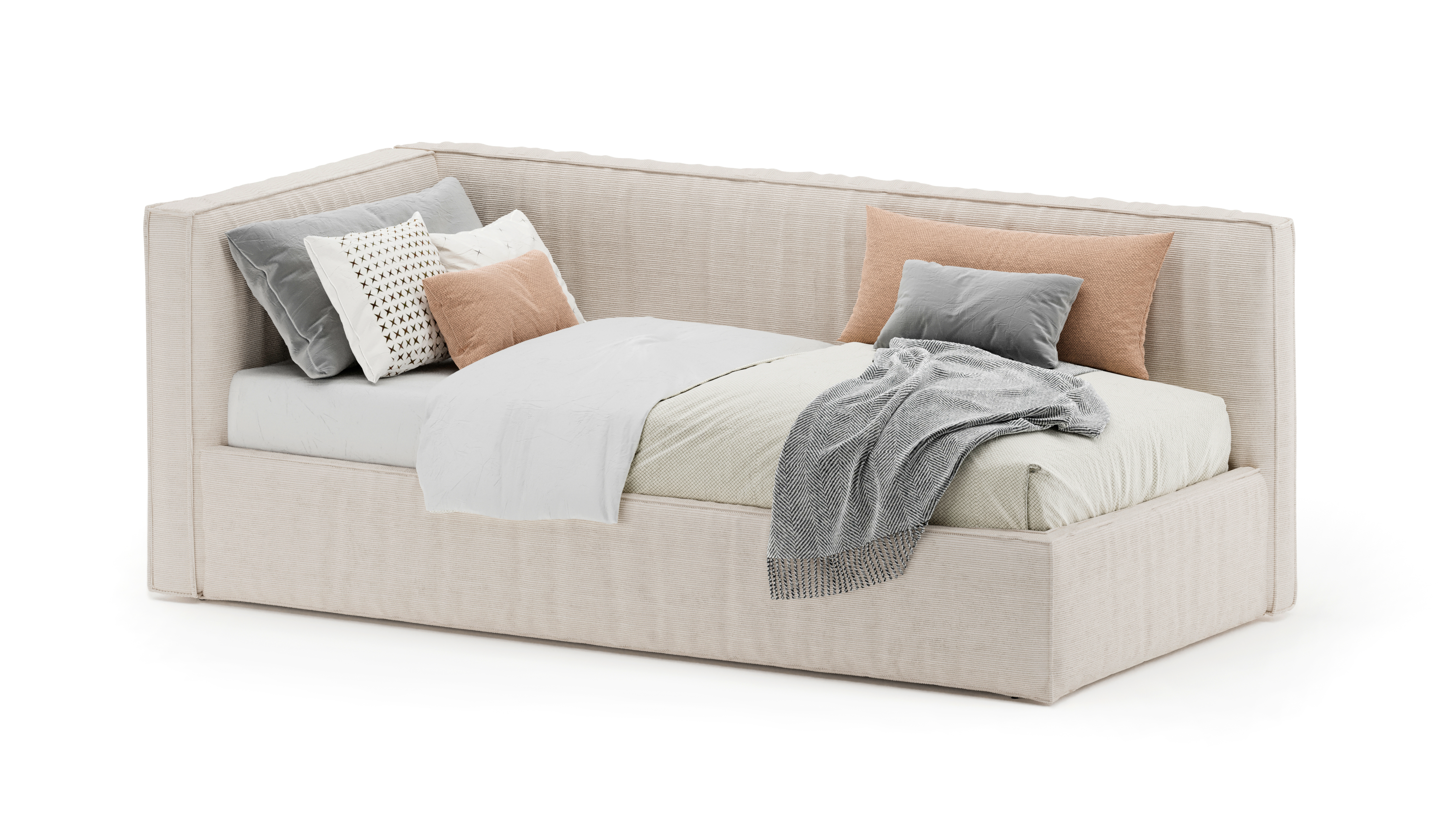 Изображение товара Детская кровать Mebelroom Loft 200x90 см фанера бежевый стиль Лофт