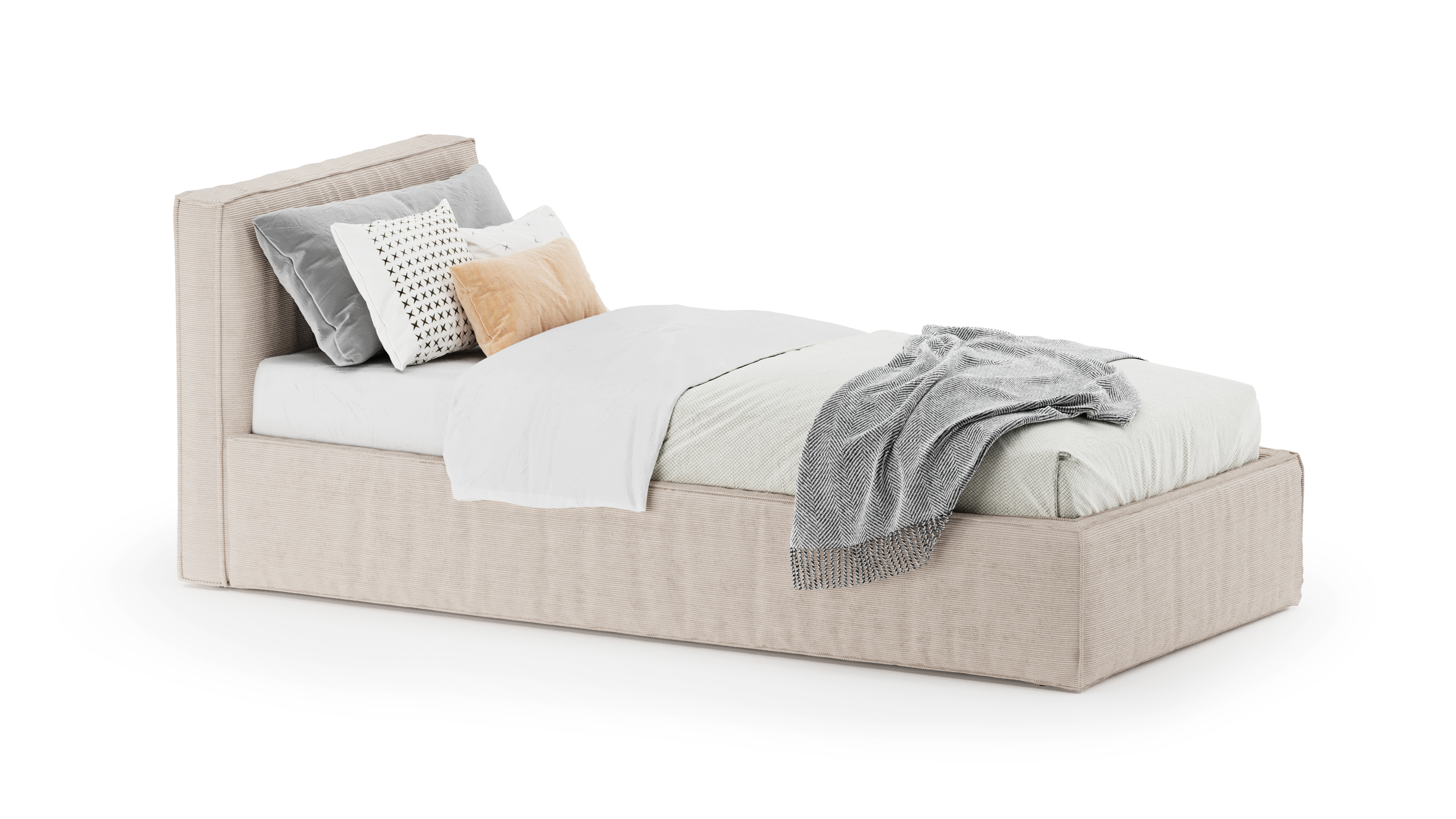 Изображение товара Кровать детская Mebelroom Loft 200x90 см фанера бежевый стиль Лофт