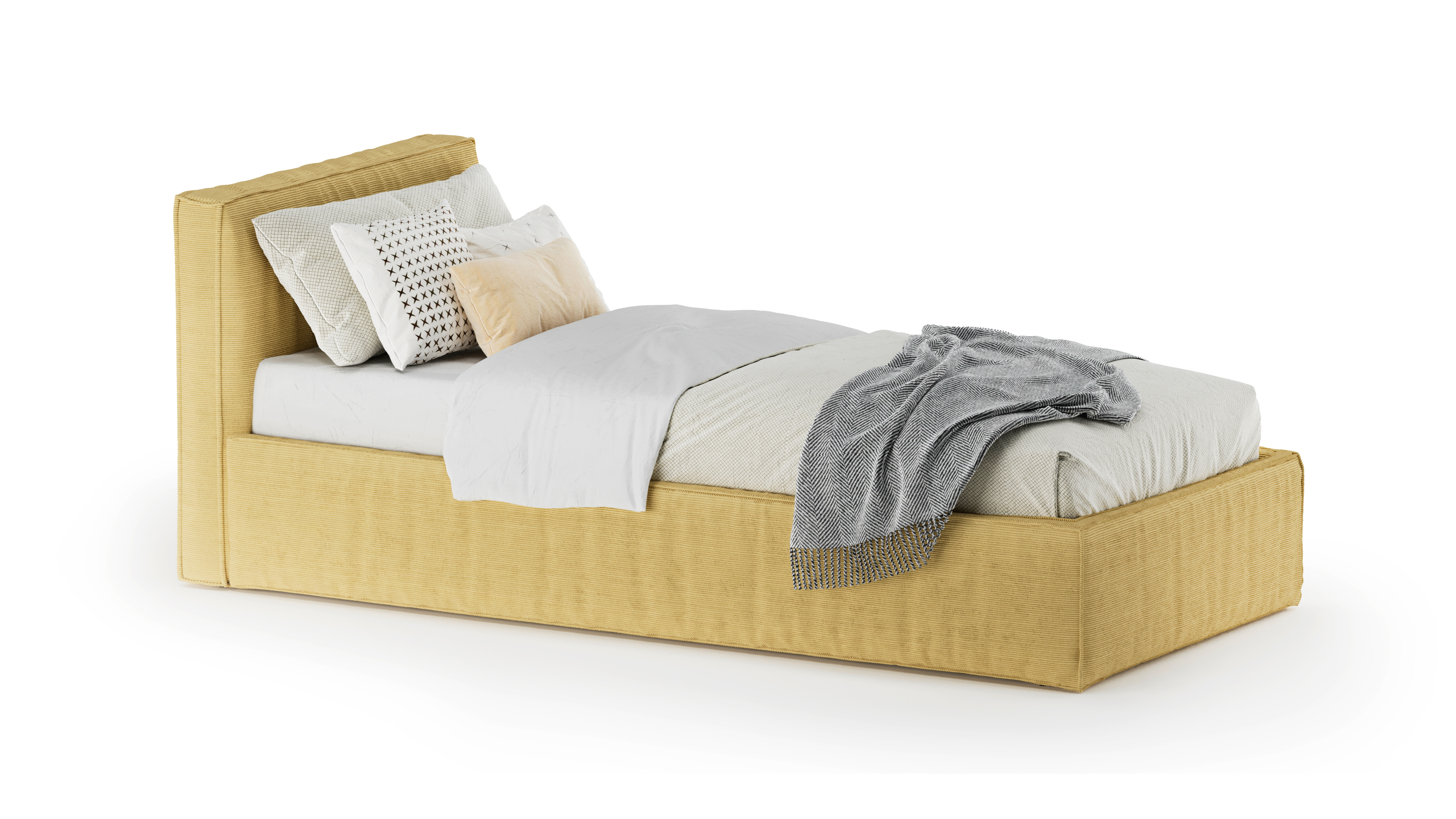 Изображение товара Кровать детская Mebelroom Loft 200x90 см - Жёлтая фанера