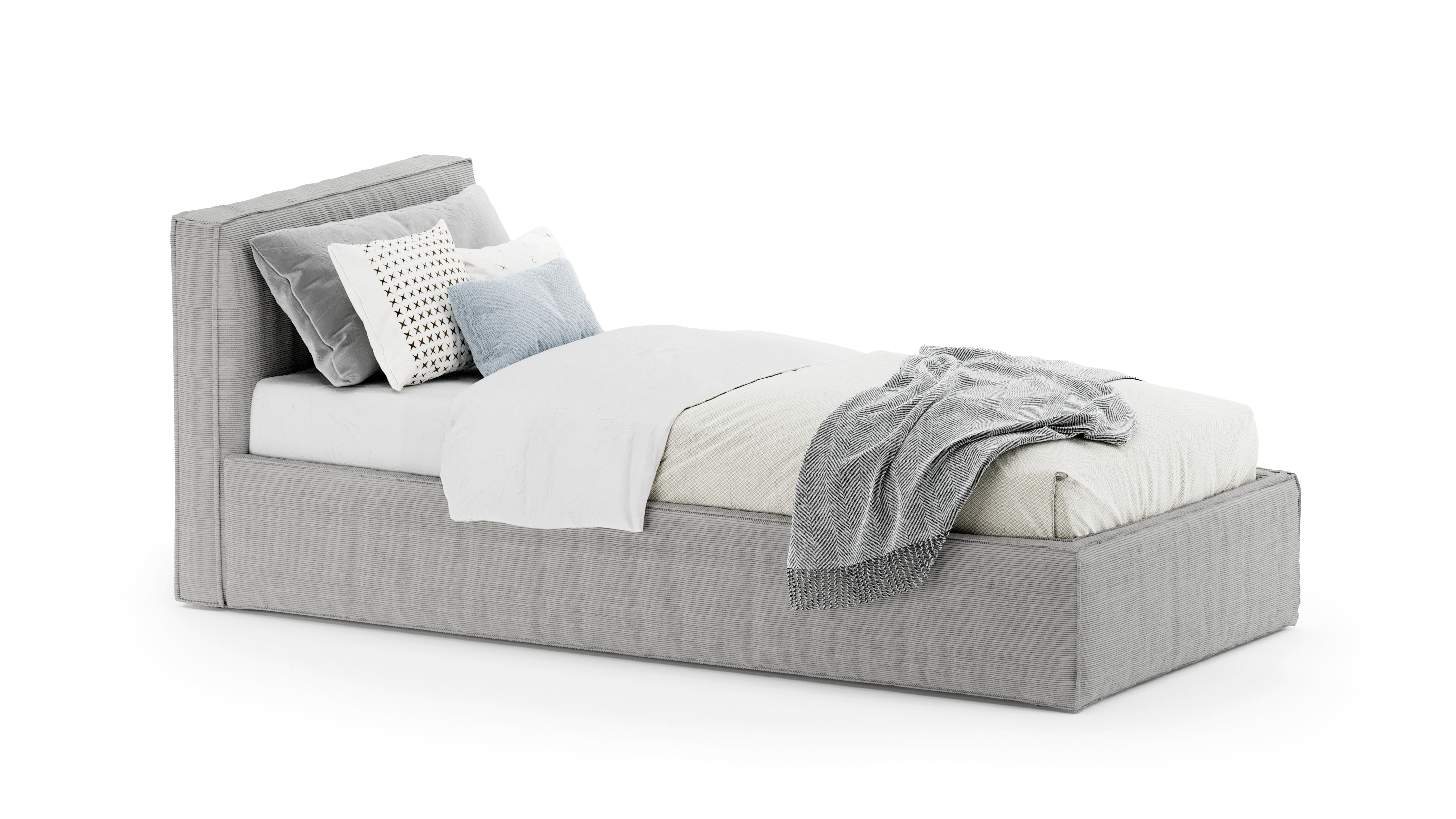 Изображение товара Детская кровать Mebelroom Loft 200x90 см фанера стиль Лофт серый