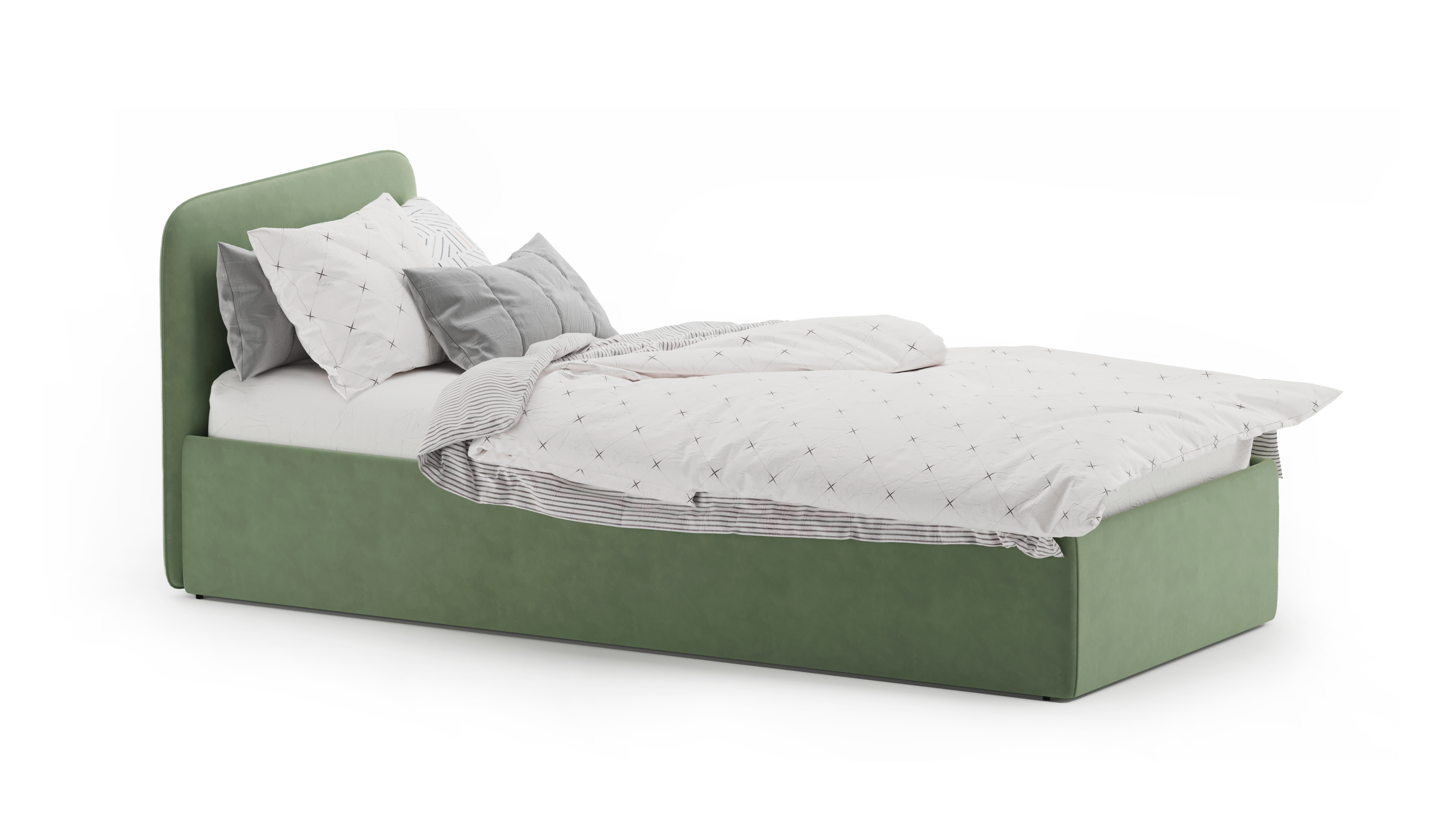 Изображение товара Детская кровать Мebelroom Soft 200x90 см зеленая с ящиками и ортопедическим основанием