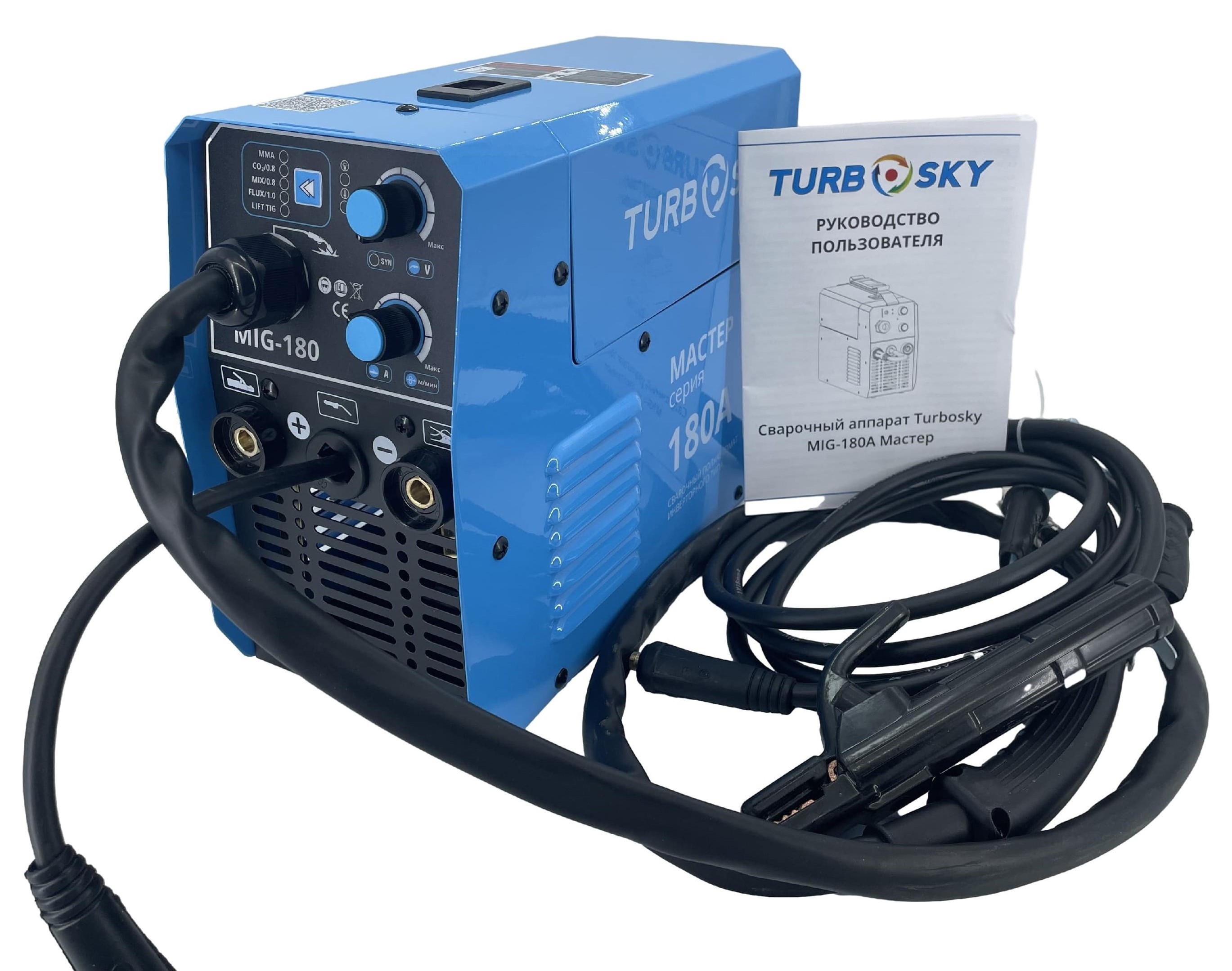 Изображение товара Turbosky MIG-180А Мастер сварочный полуавтомат инверторный 180 А с Цифровым дисплеем